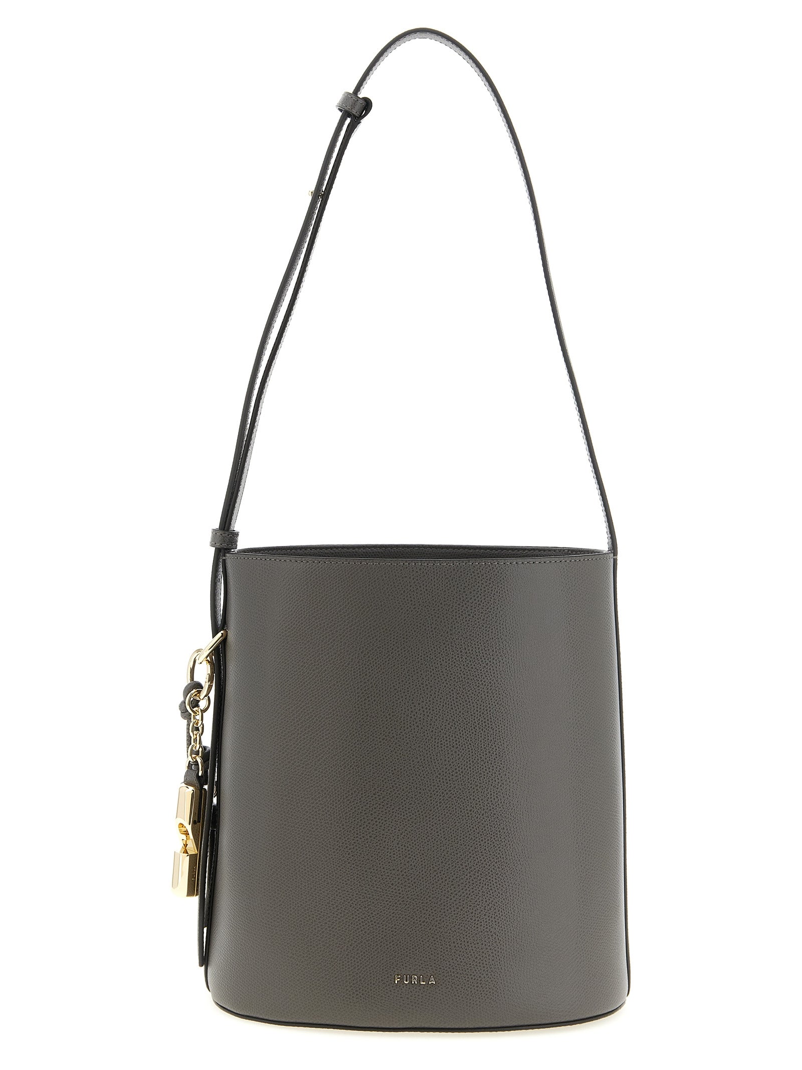 Furla Gray Calfskin Shoulder Bag