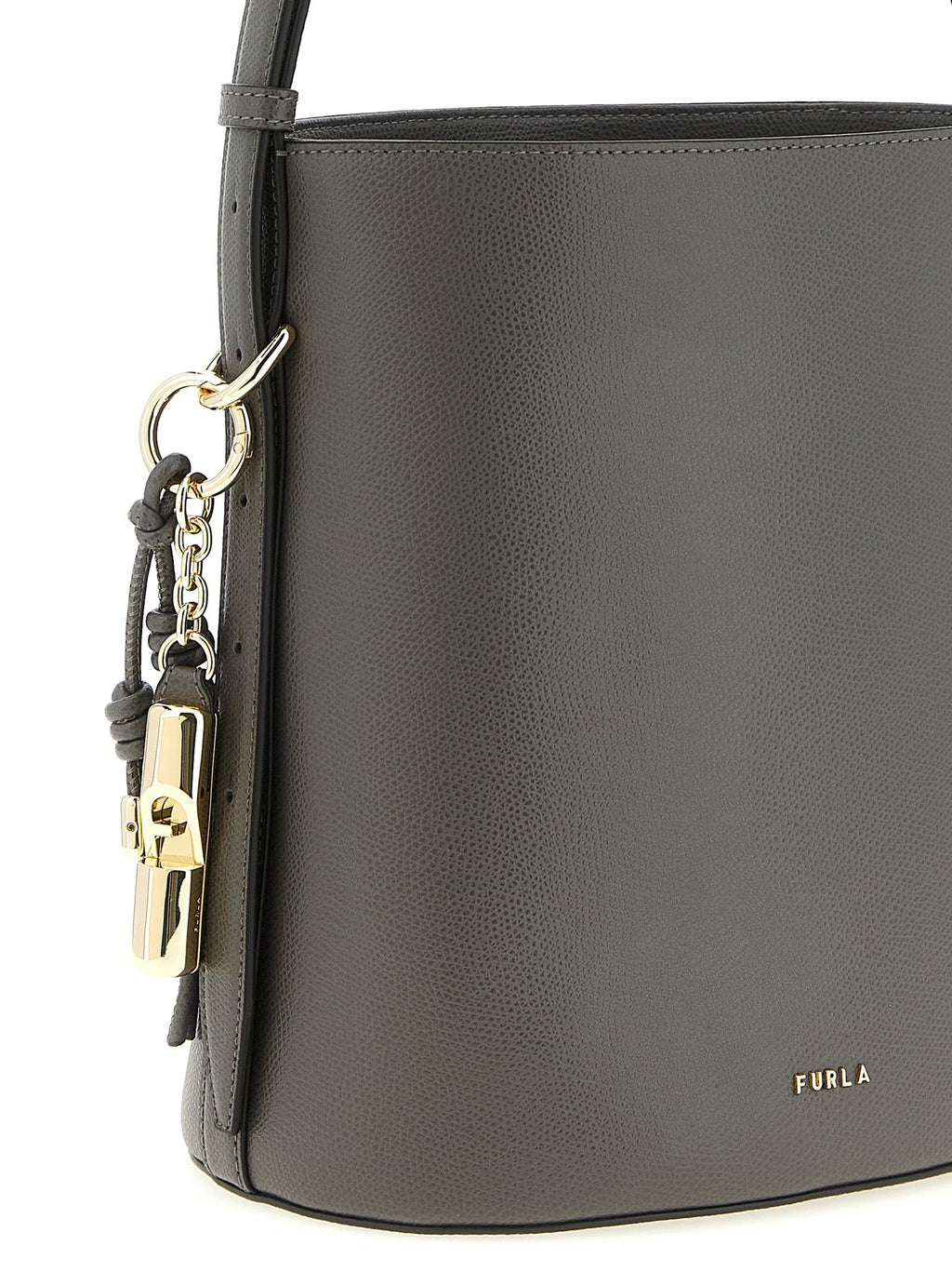 Furla Gray Calfskin Shoulder Bag