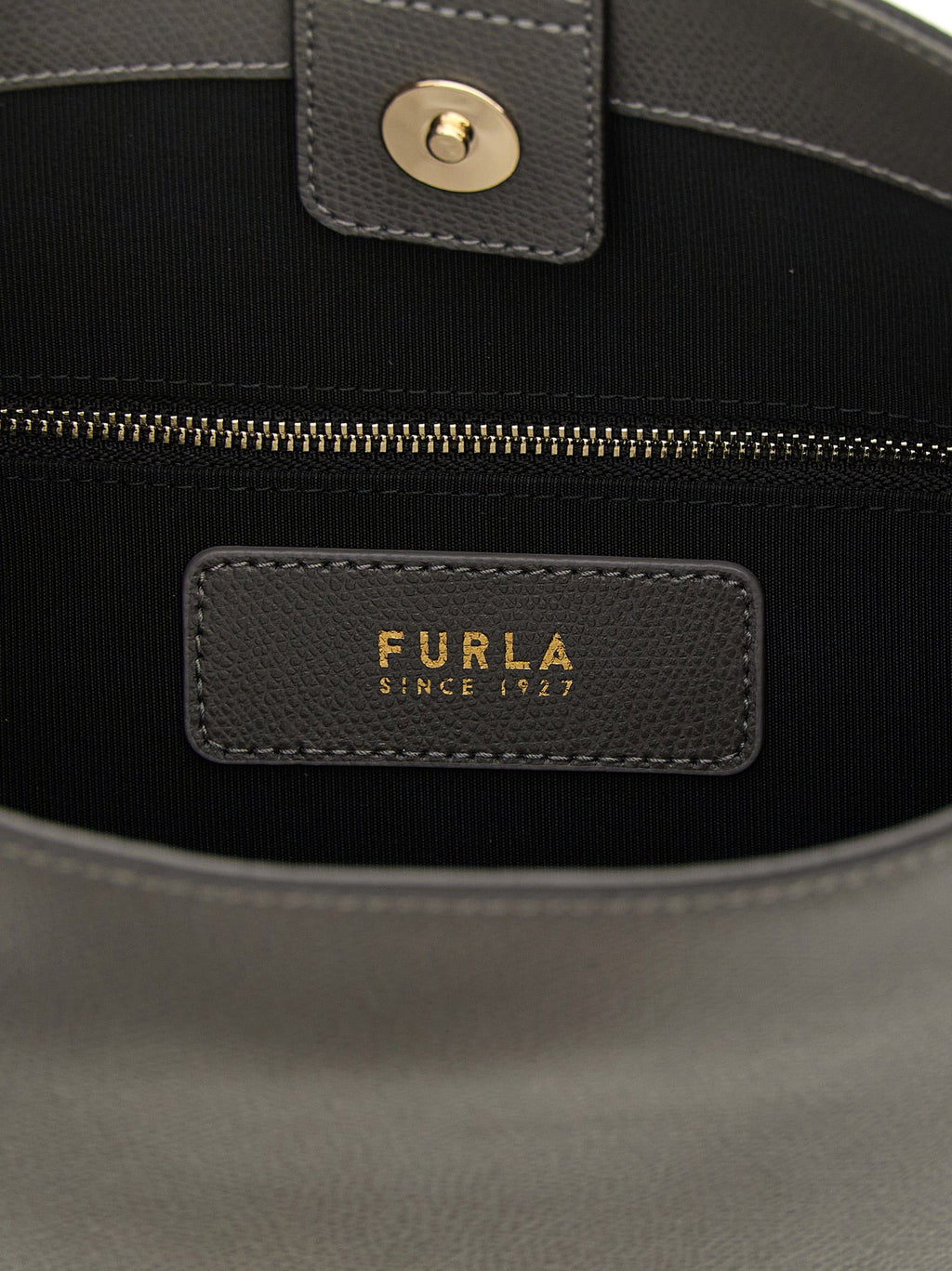 Furla Gray Calfskin Shoulder Bag