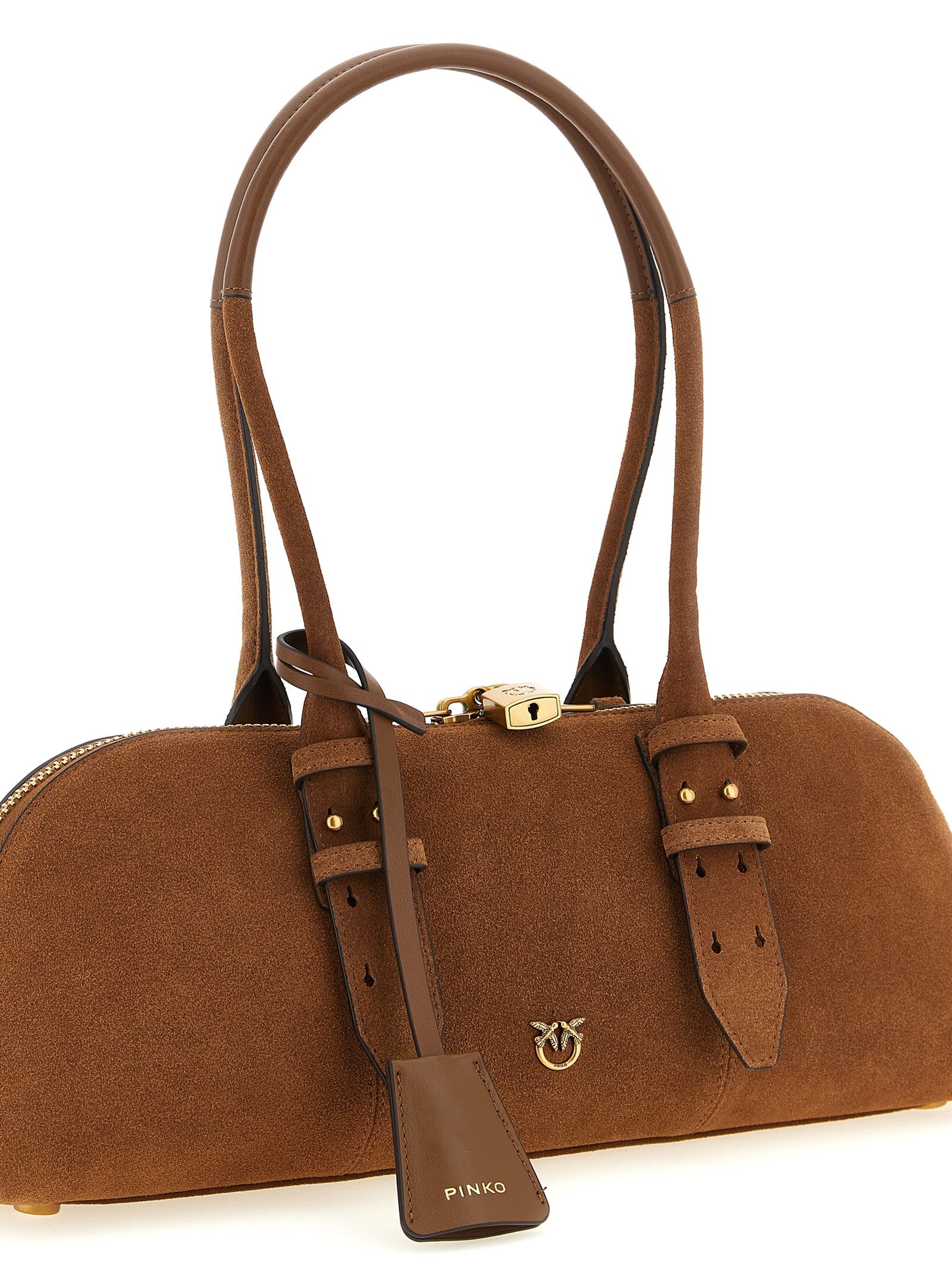 PINKO Brown Cowhide Shoulder Bag