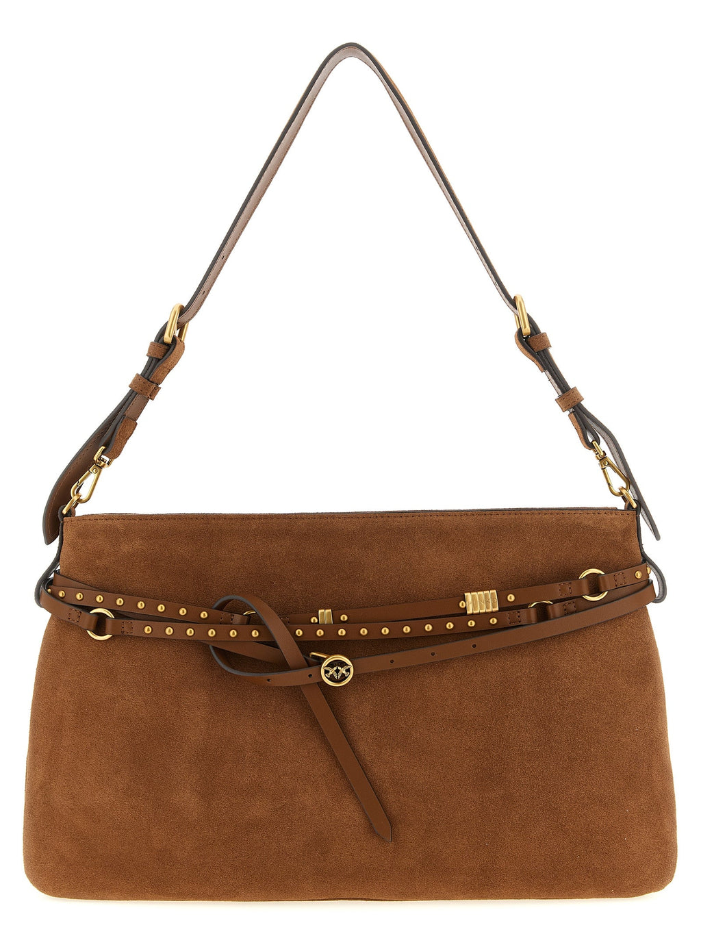 PINKO Brown Cowhide Shoulder Bag