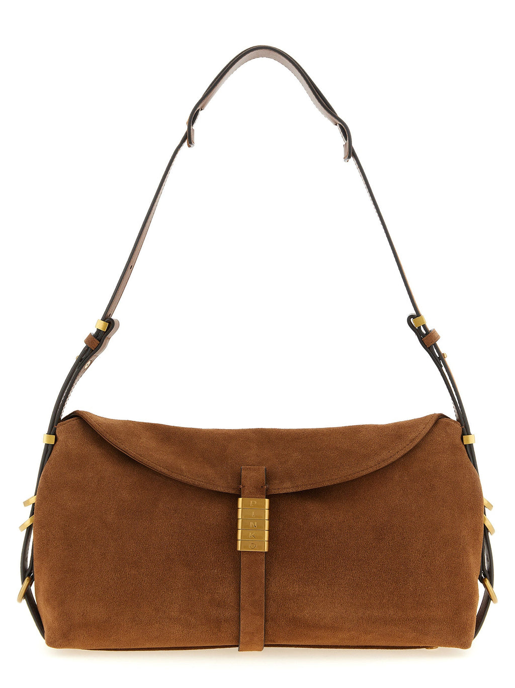 PINKO Brown Cowhide Shoulder Bag
