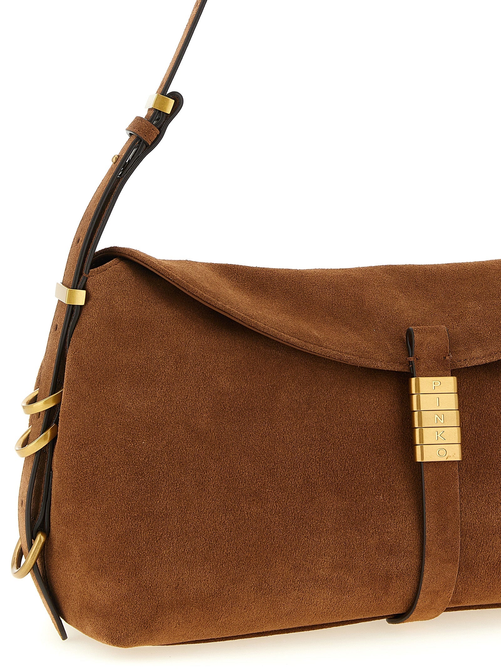 PINKO Brown Cowhide Shoulder Bag