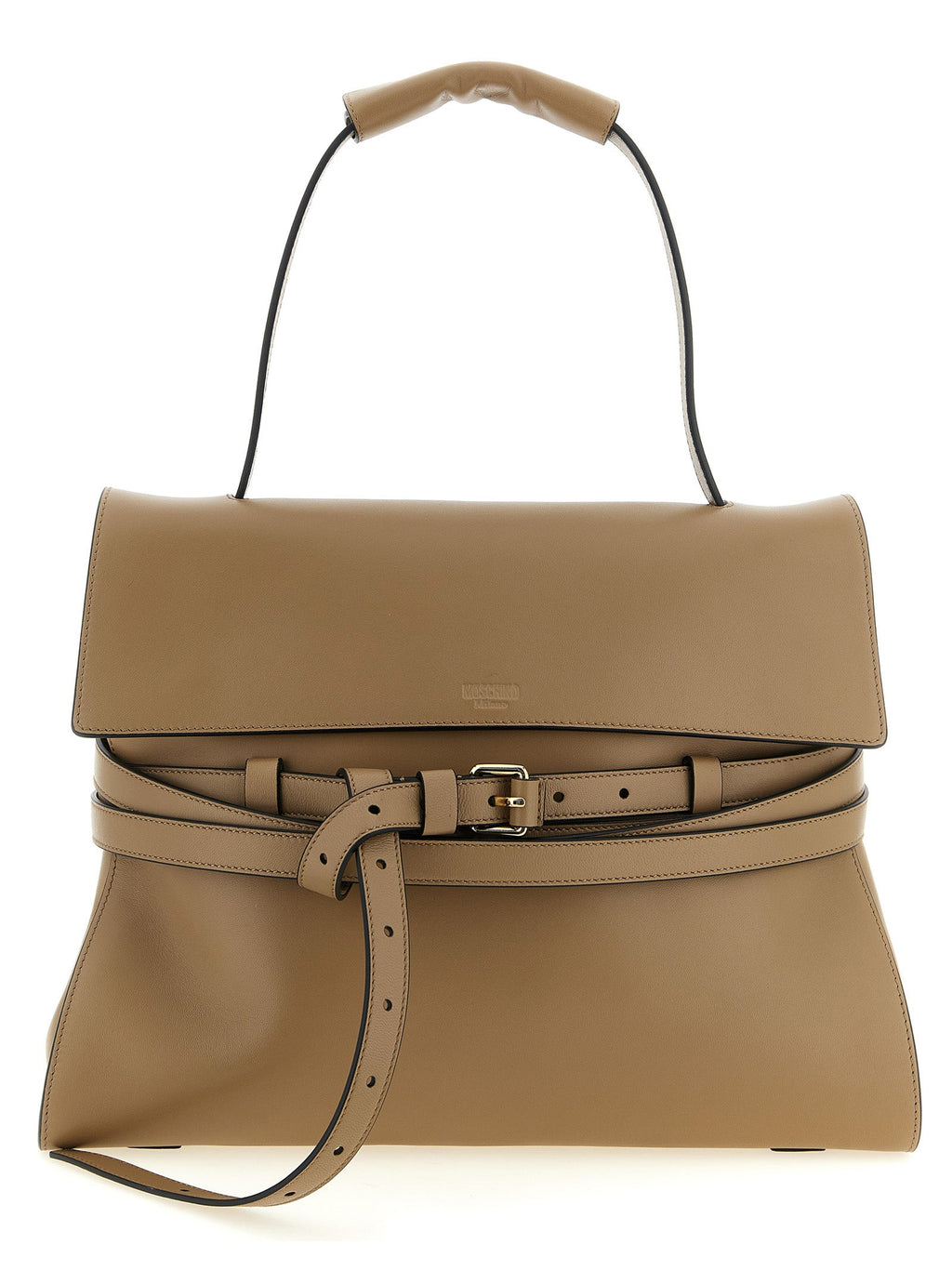 Moschino Beige Napa Leather / Calf Bos Taurus Shoulder Bag