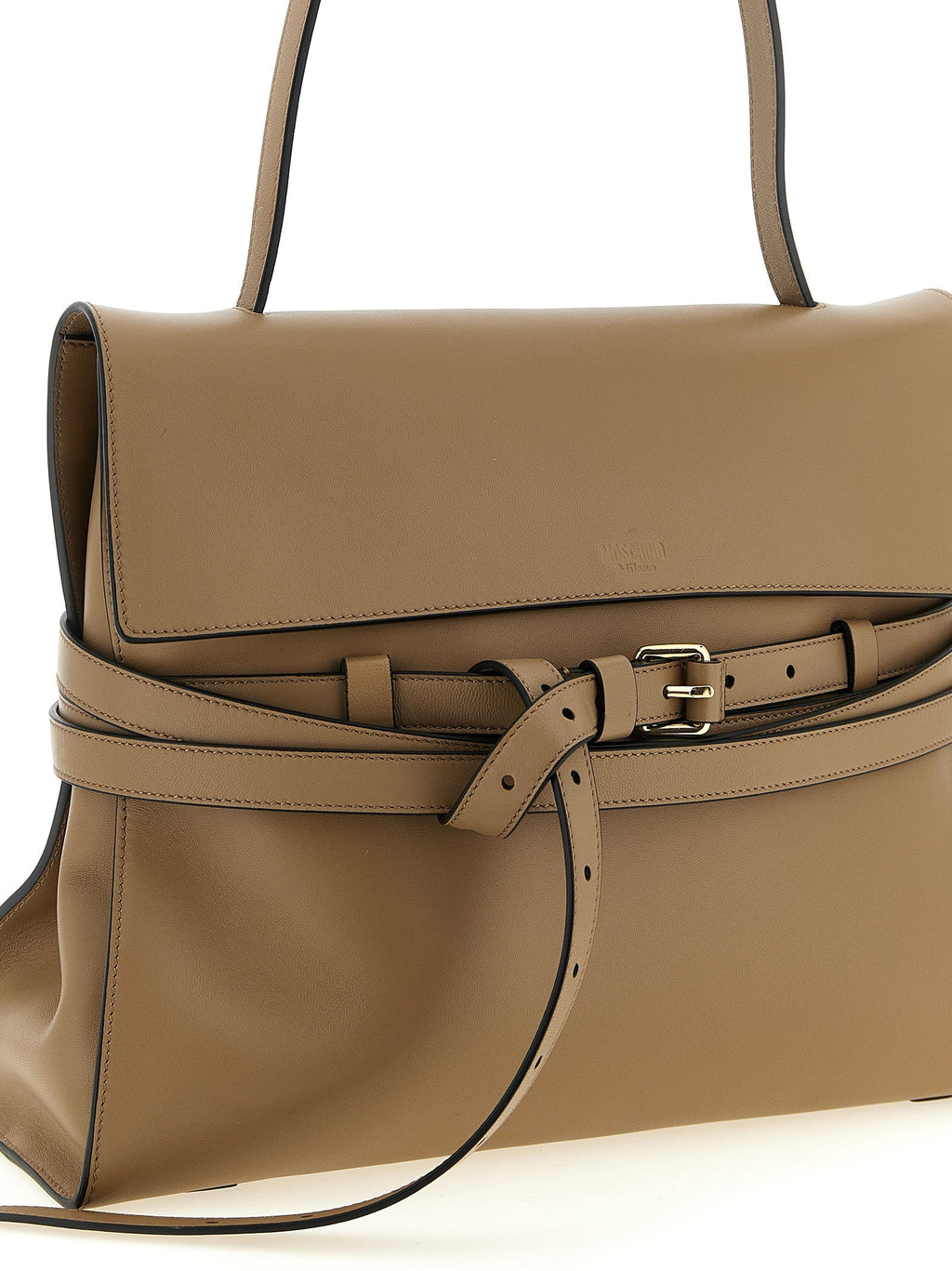 Moschino Beige Napa Leather / Calf Bos Taurus Shoulder Bag