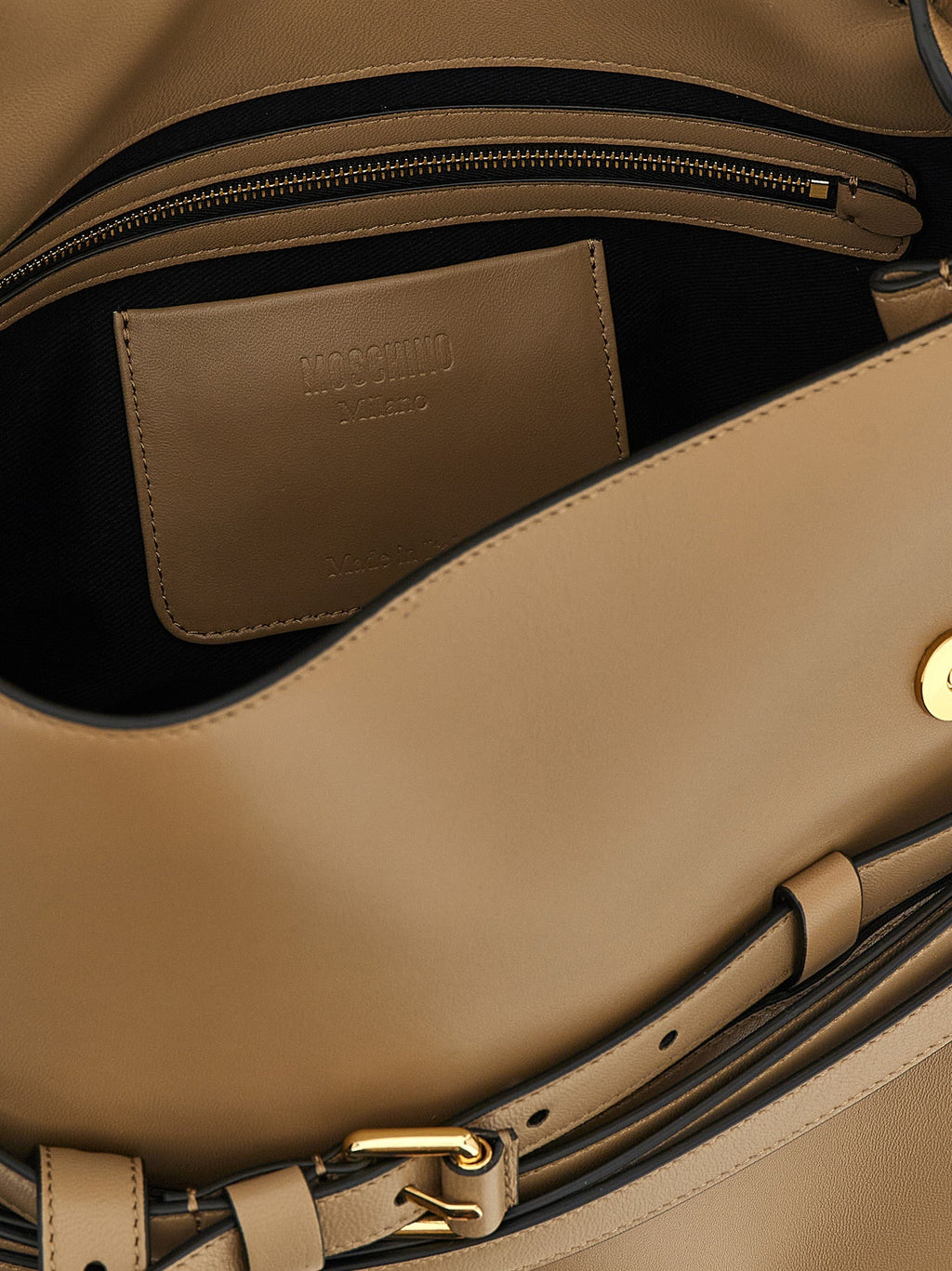 Moschino Beige Napa Leather / Calf Bos Taurus Shoulder Bag