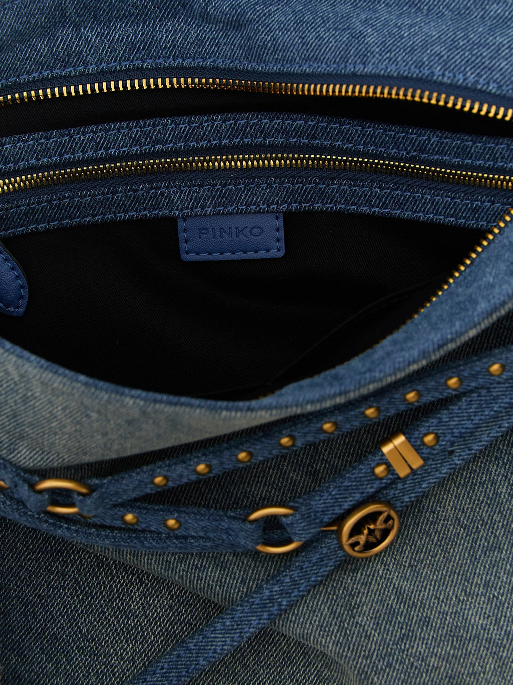 PINKO Blue Cotton Shoulder Bag