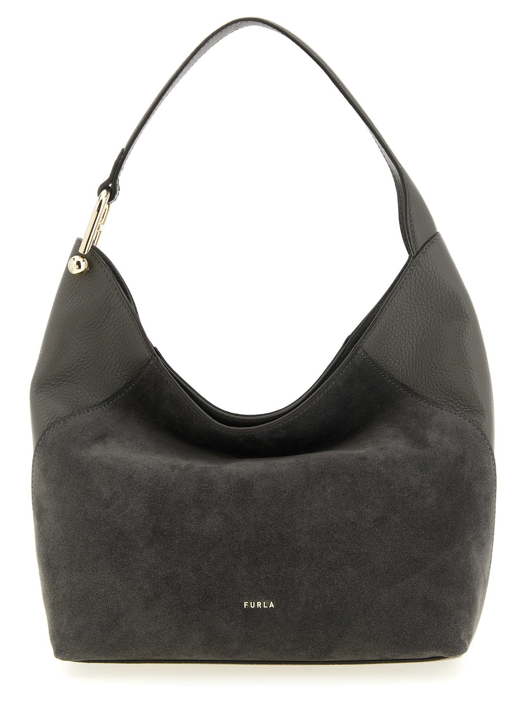 Furla Gray Calfskin Shoulder Bag