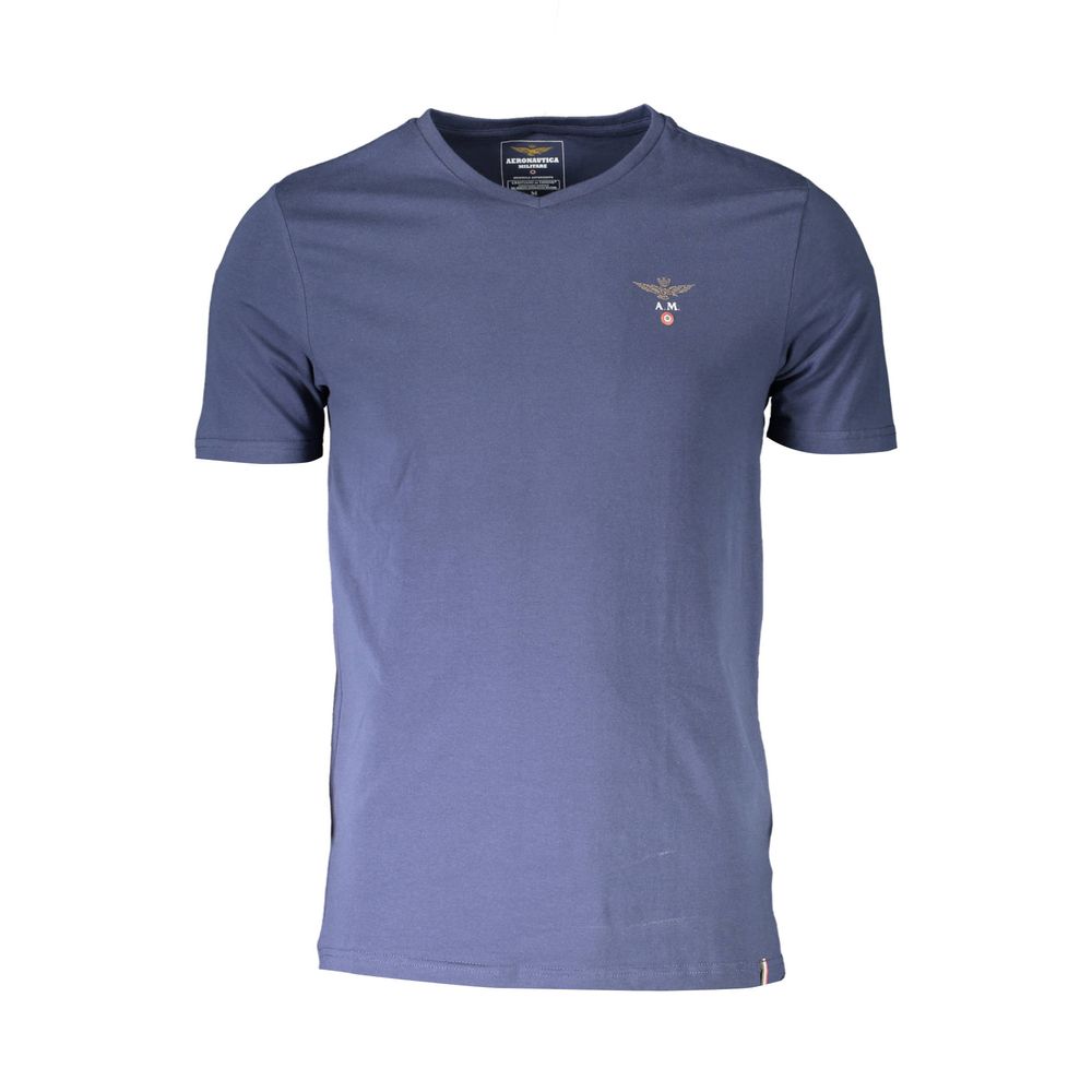 Aeronautica Militare Blue Cotton Men's T-Shirt