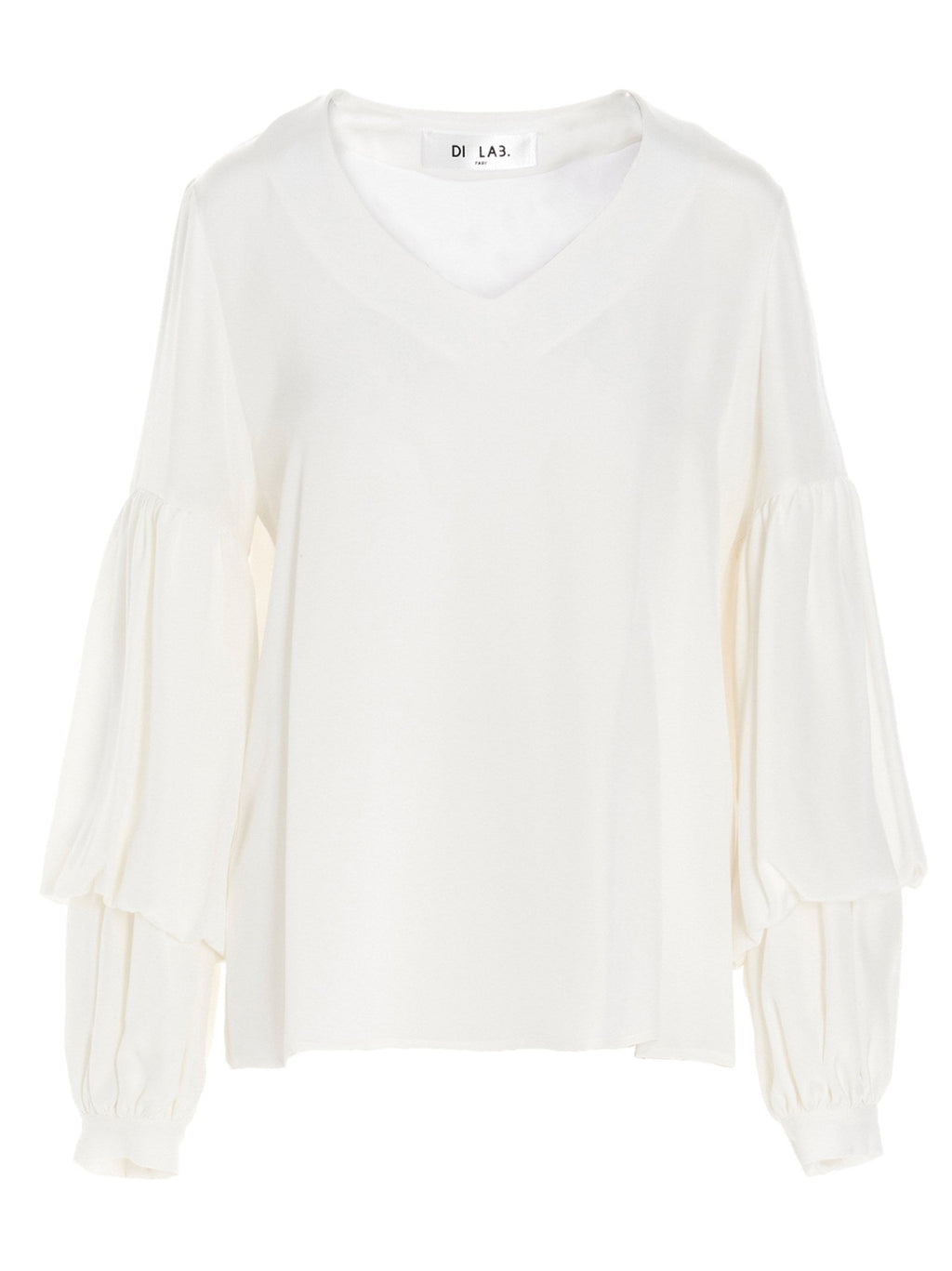 DI.LA3 PARI' White Silk Blouse