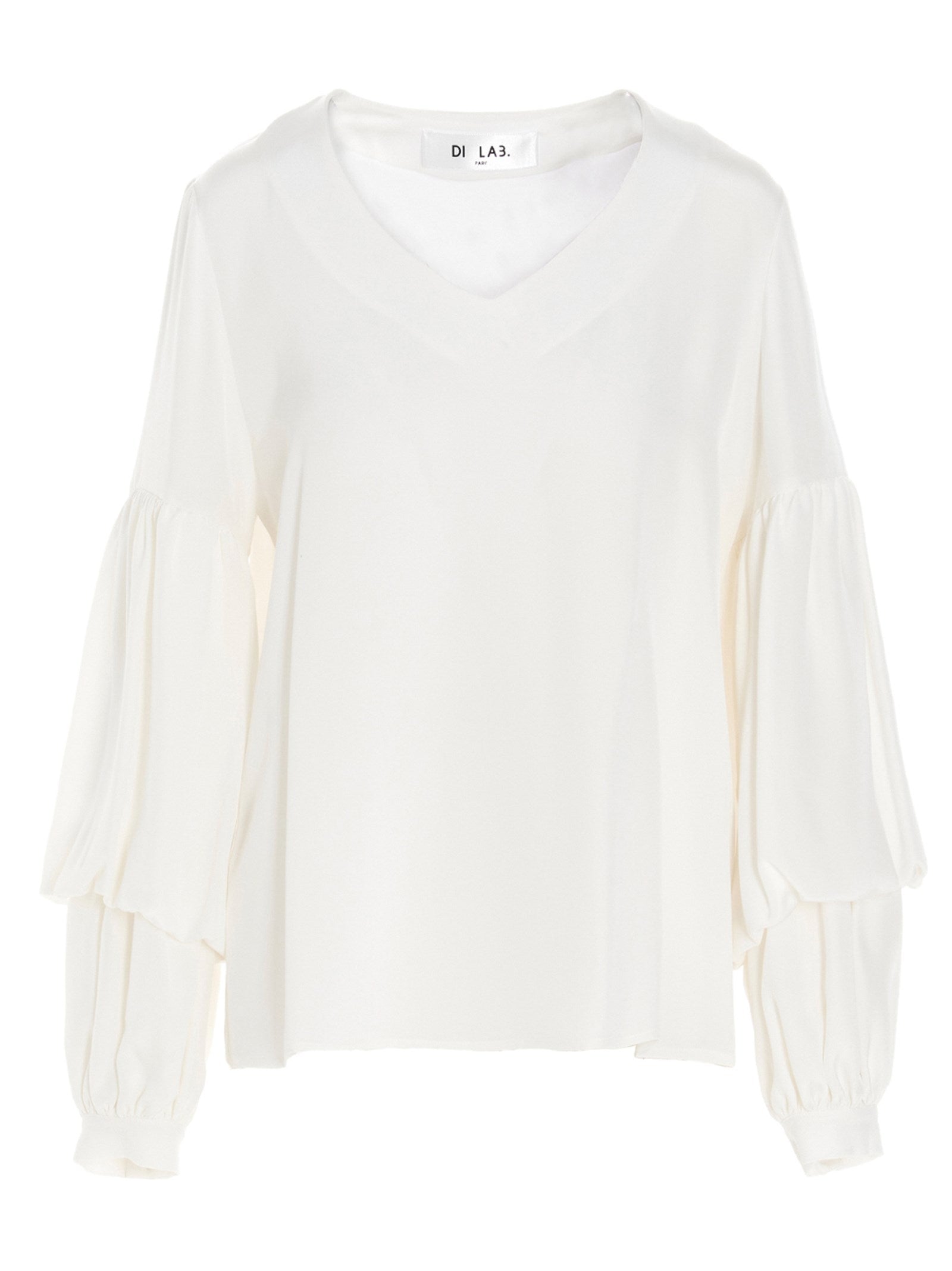 DI.LA3 PARI' White Silk Blouse