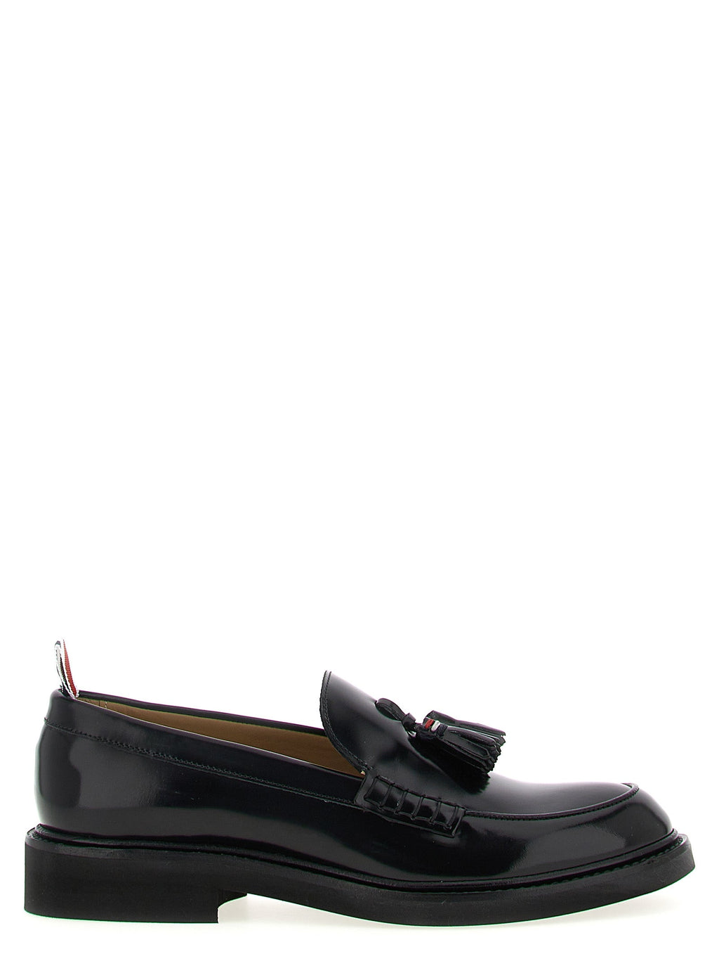 Thom Browne Black Calfskin Slip-On Loafers