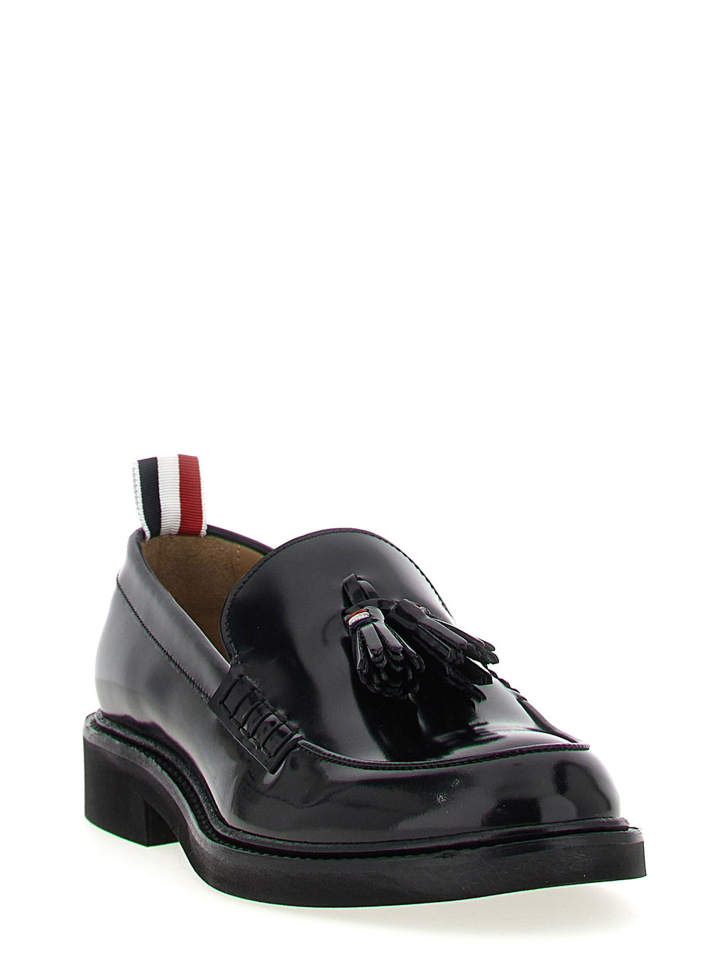 Thom Browne Black Calfskin Slip-On Loafers