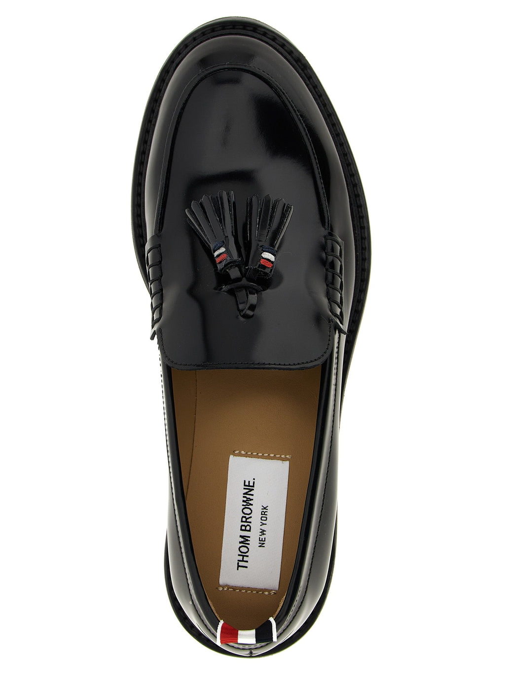 Thom Browne Black Calfskin Slip-On Loafers