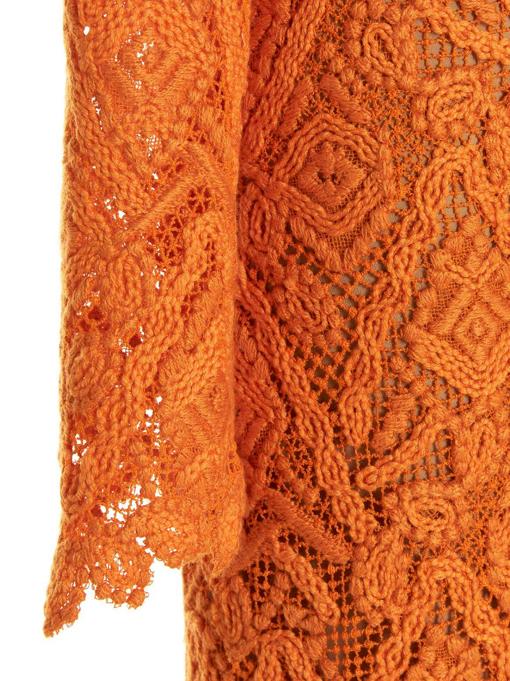 Ermanno Scervino Orange Wool Midi Dress