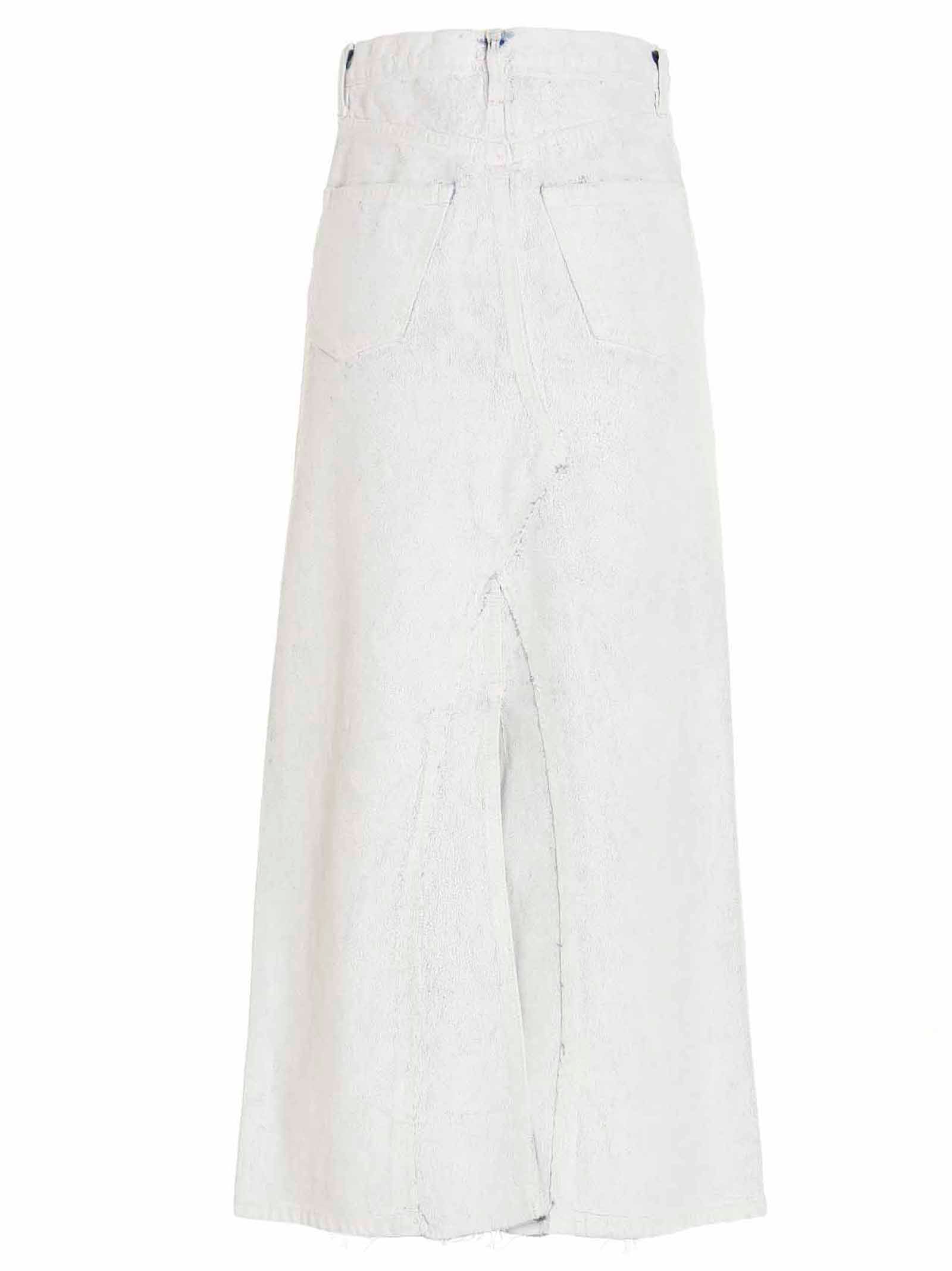 Maison Margiela White Cotton Mini Skirt