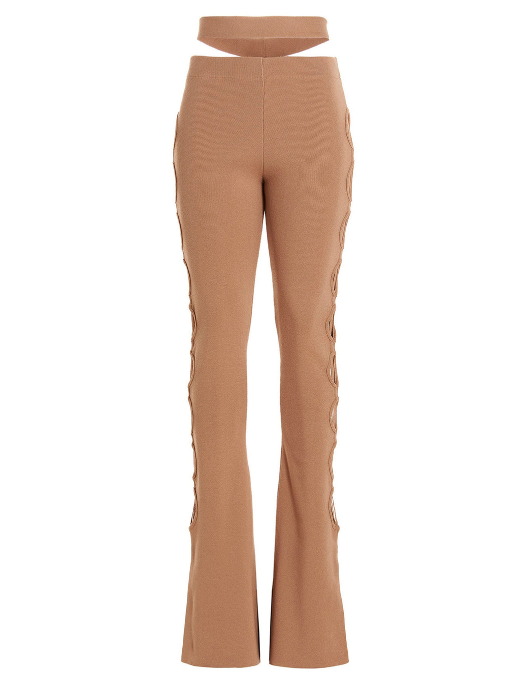ANDREĀDAMO Beige Viscose Flared Pants