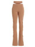 ANDREĀDAMO Beige Viscose Flared Pants