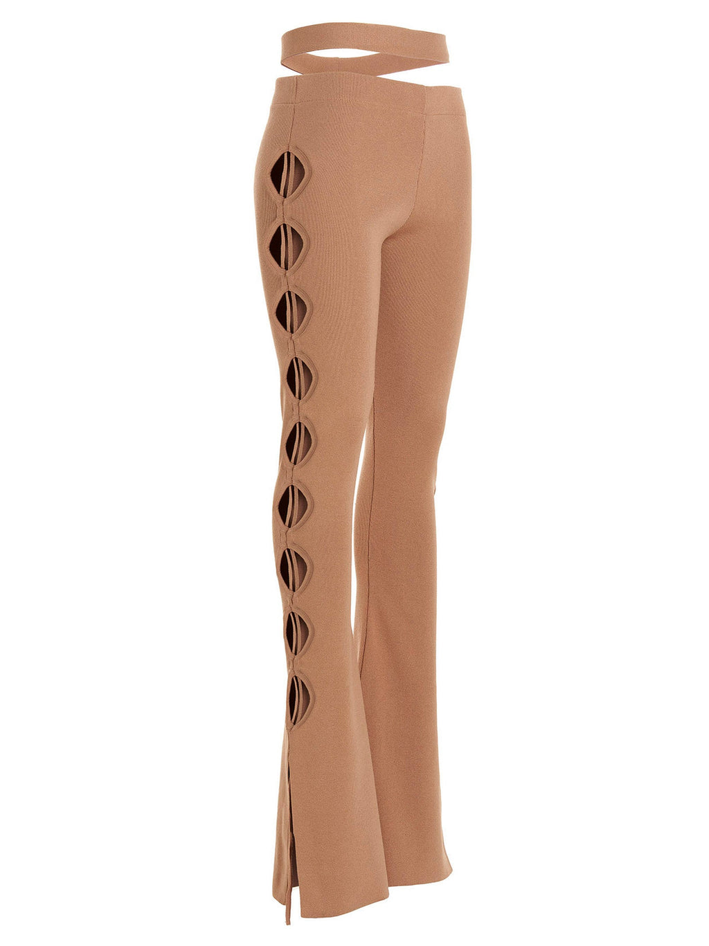 ANDREĀDAMO Beige Viscose Flared Pants