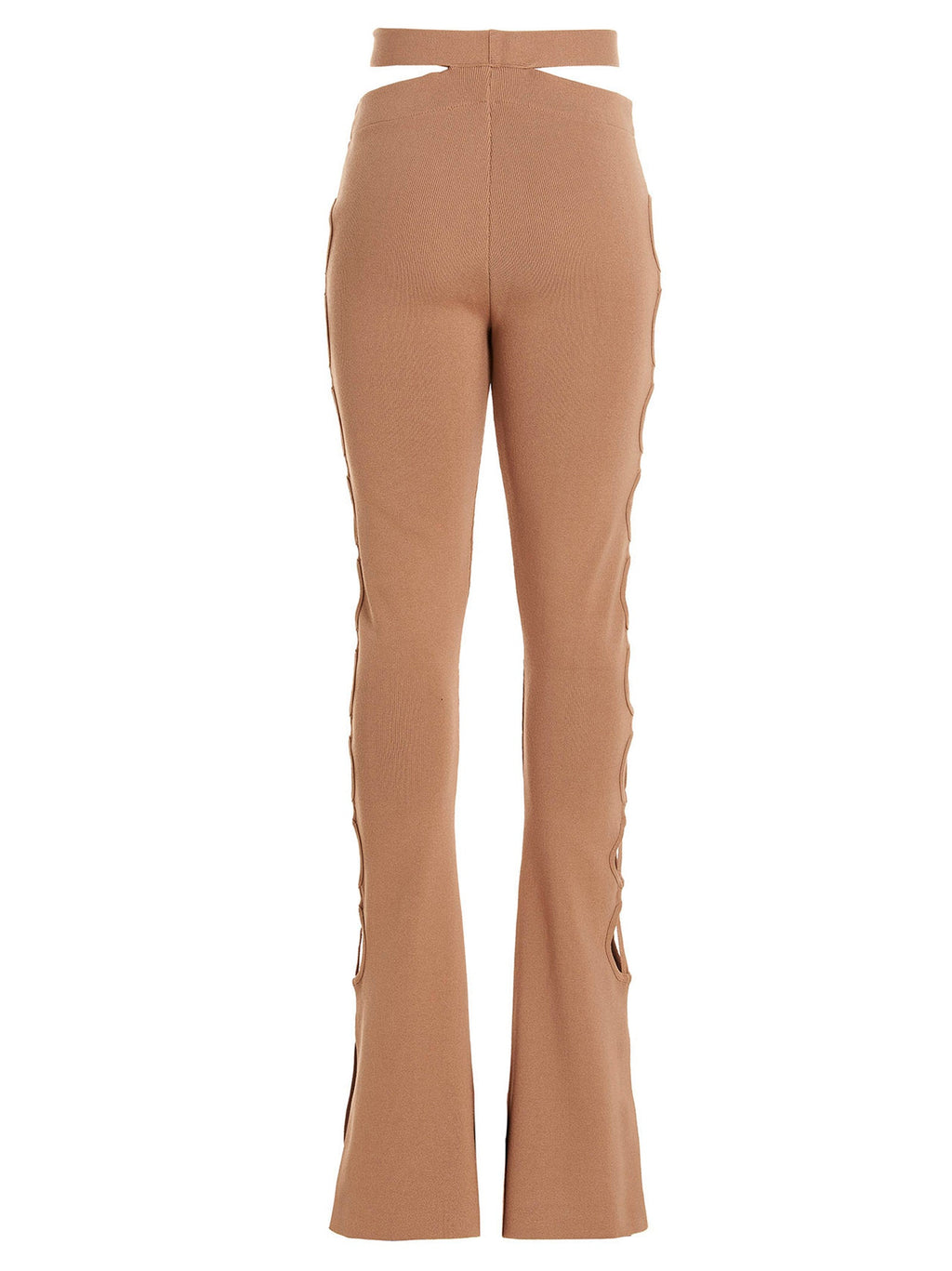 ANDREĀDAMO Beige Viscose Flared Pants