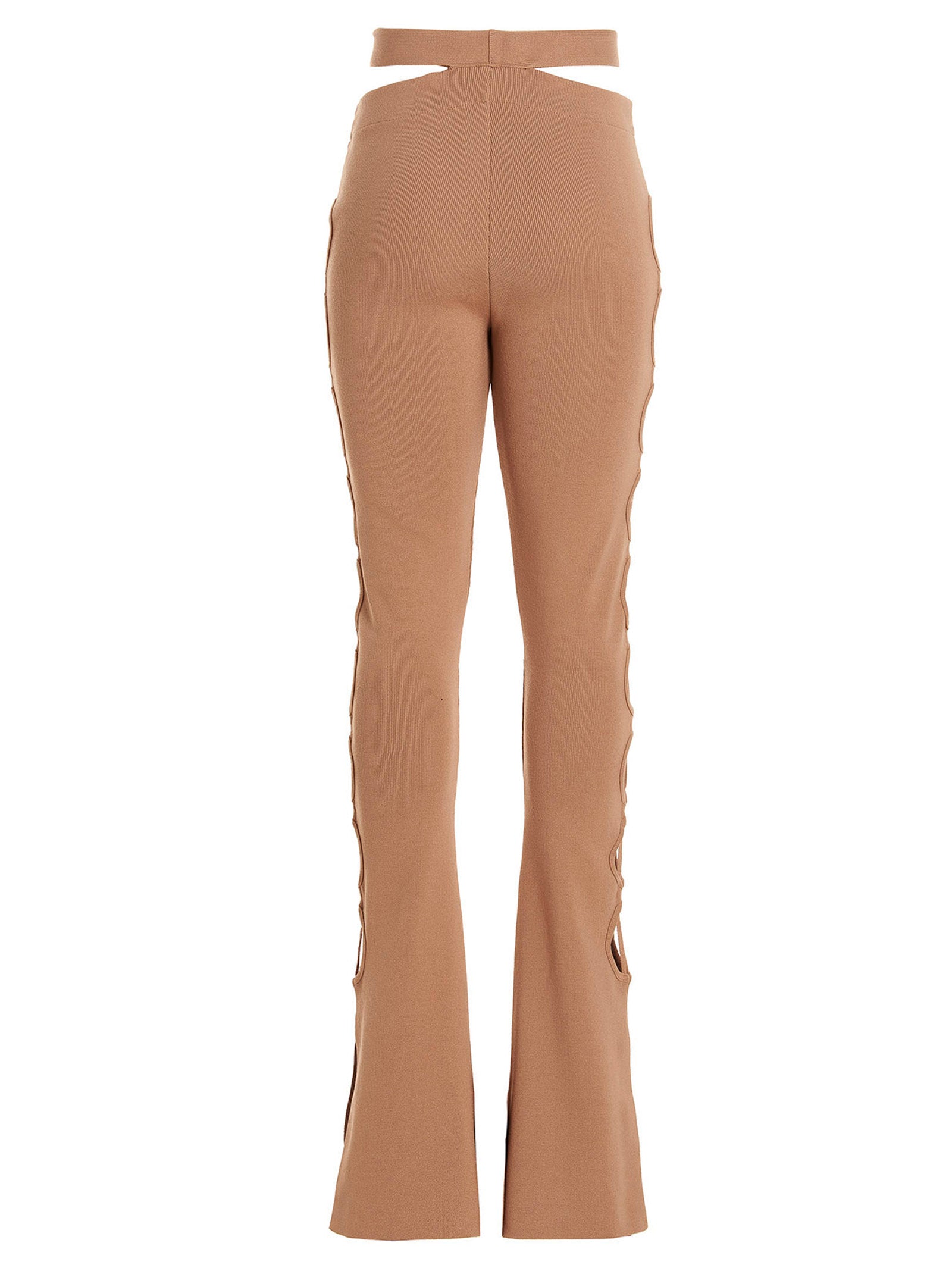 ANDREĀDAMO Beige Viscose Flared Pants