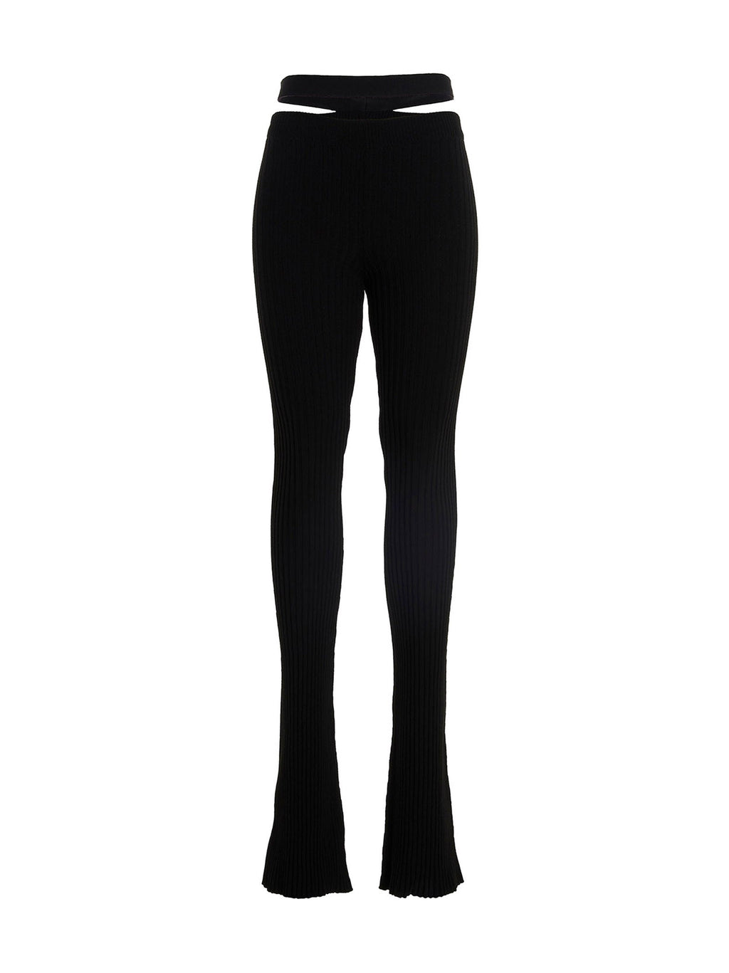 ANDREĀDAMO Black Viscose Flared Pants