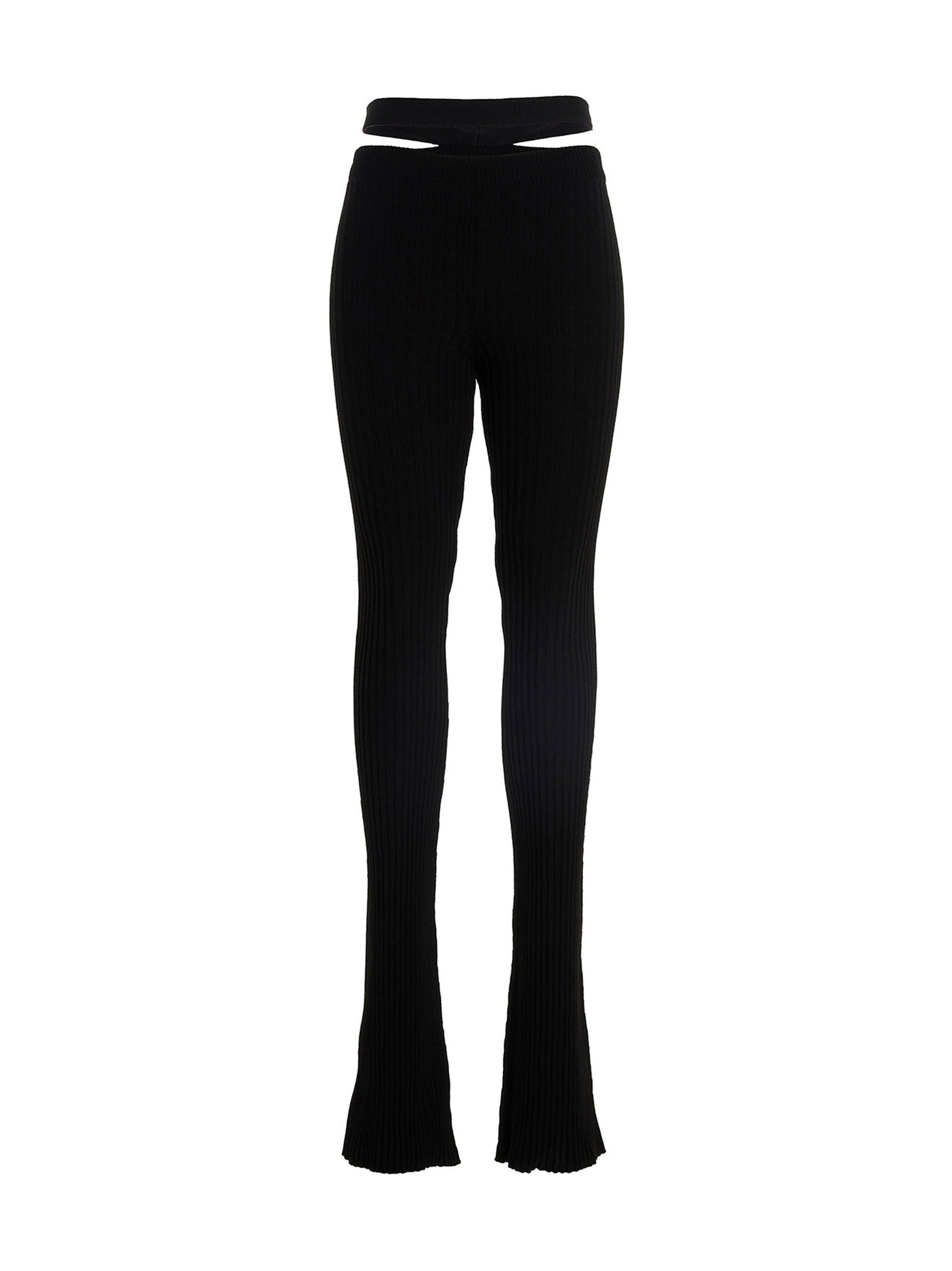 ANDREĀDAMO Black Viscose Flared Pants
