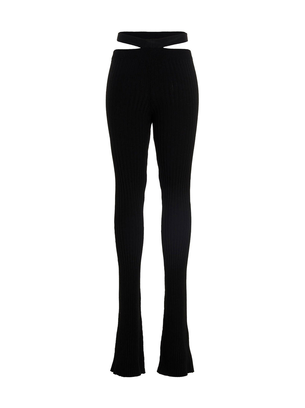 ANDREĀDAMO Black Viscose Flared Pants
