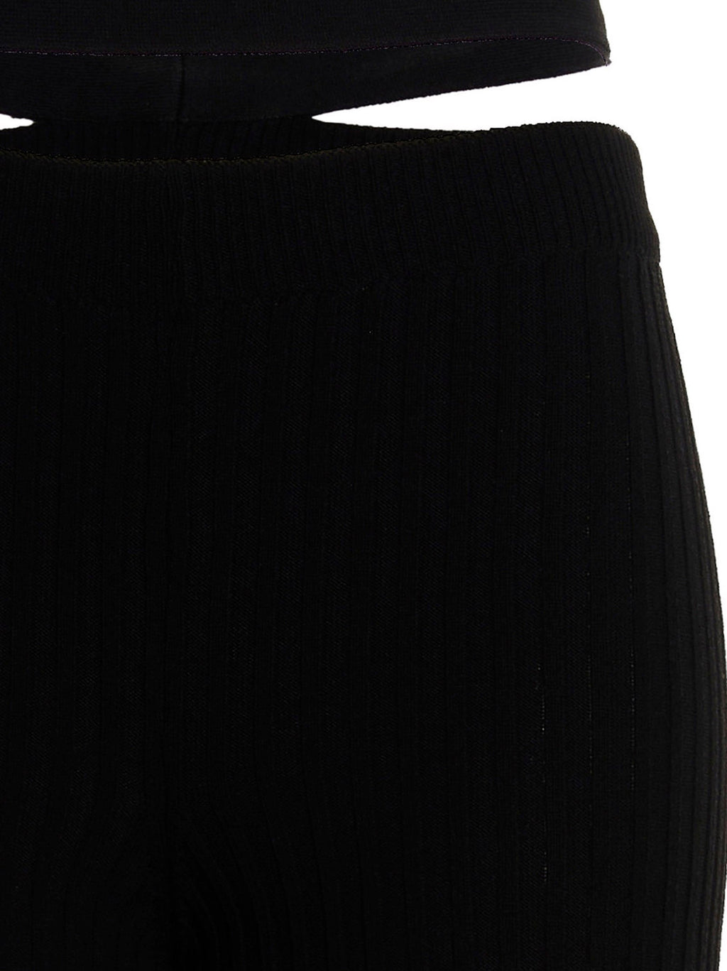ANDREĀDAMO Black Viscose Flared Pants