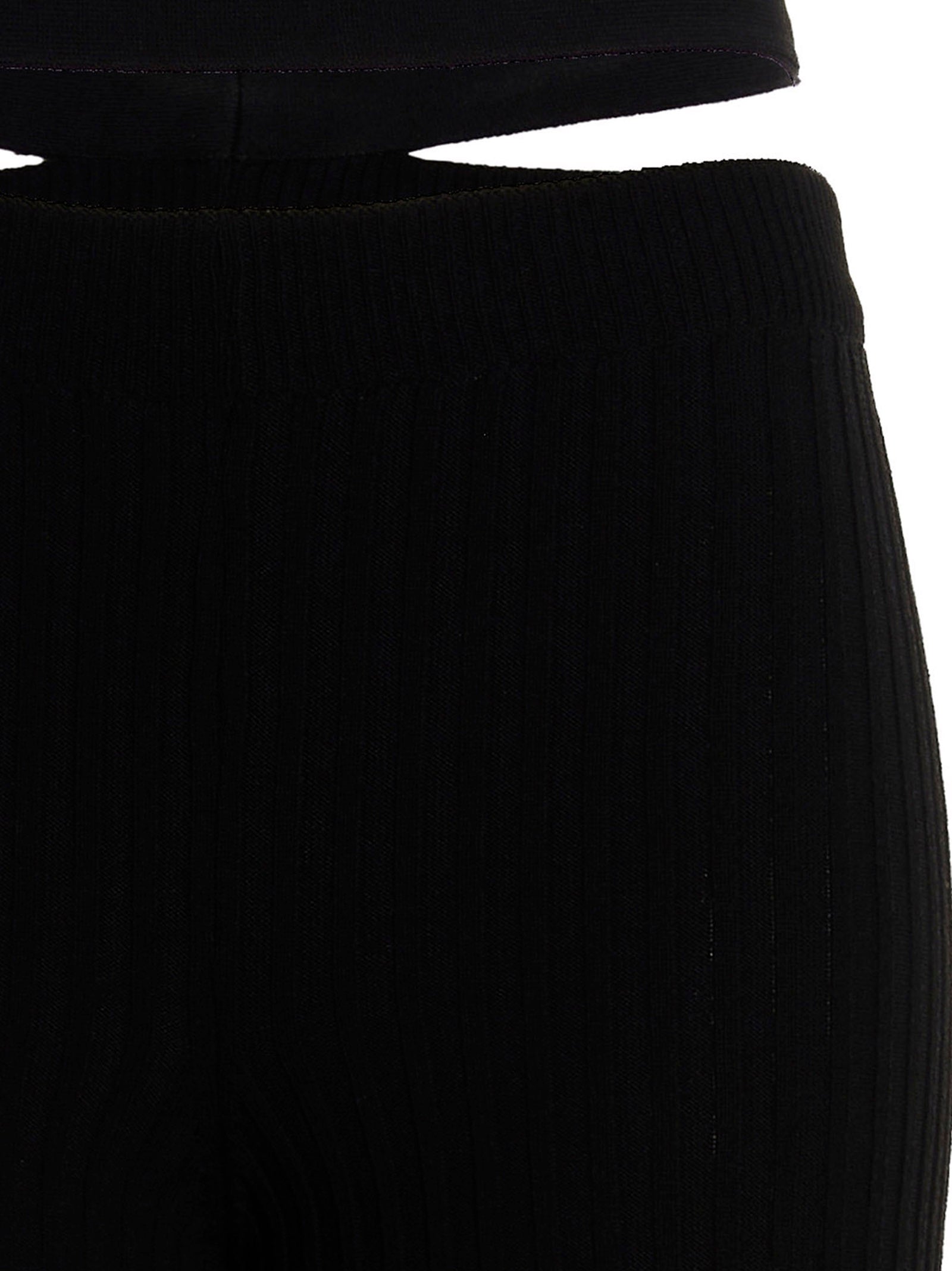 ANDREĀDAMO Black Viscose Flared Pants