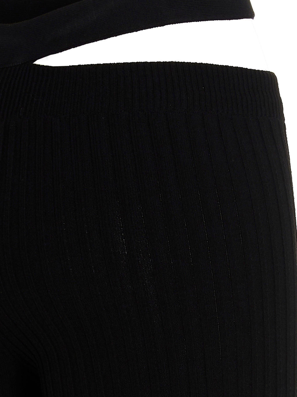 ANDREĀDAMO Black Viscose Flared Pants