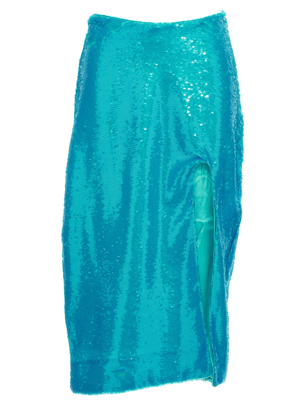 Ganni Blue Recycled Polyester Midi Skirt