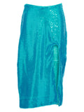 Ganni Blue Recycled Polyester Midi Skirt