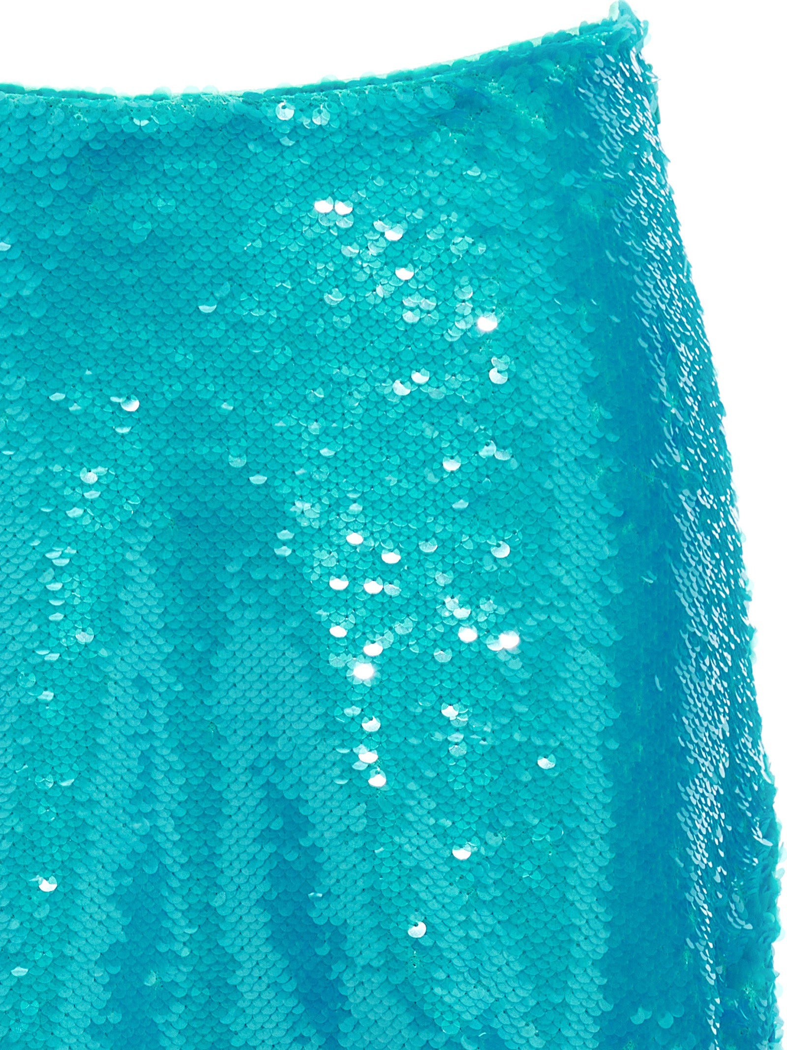 Ganni Blue Recycled Polyester Midi Skirt