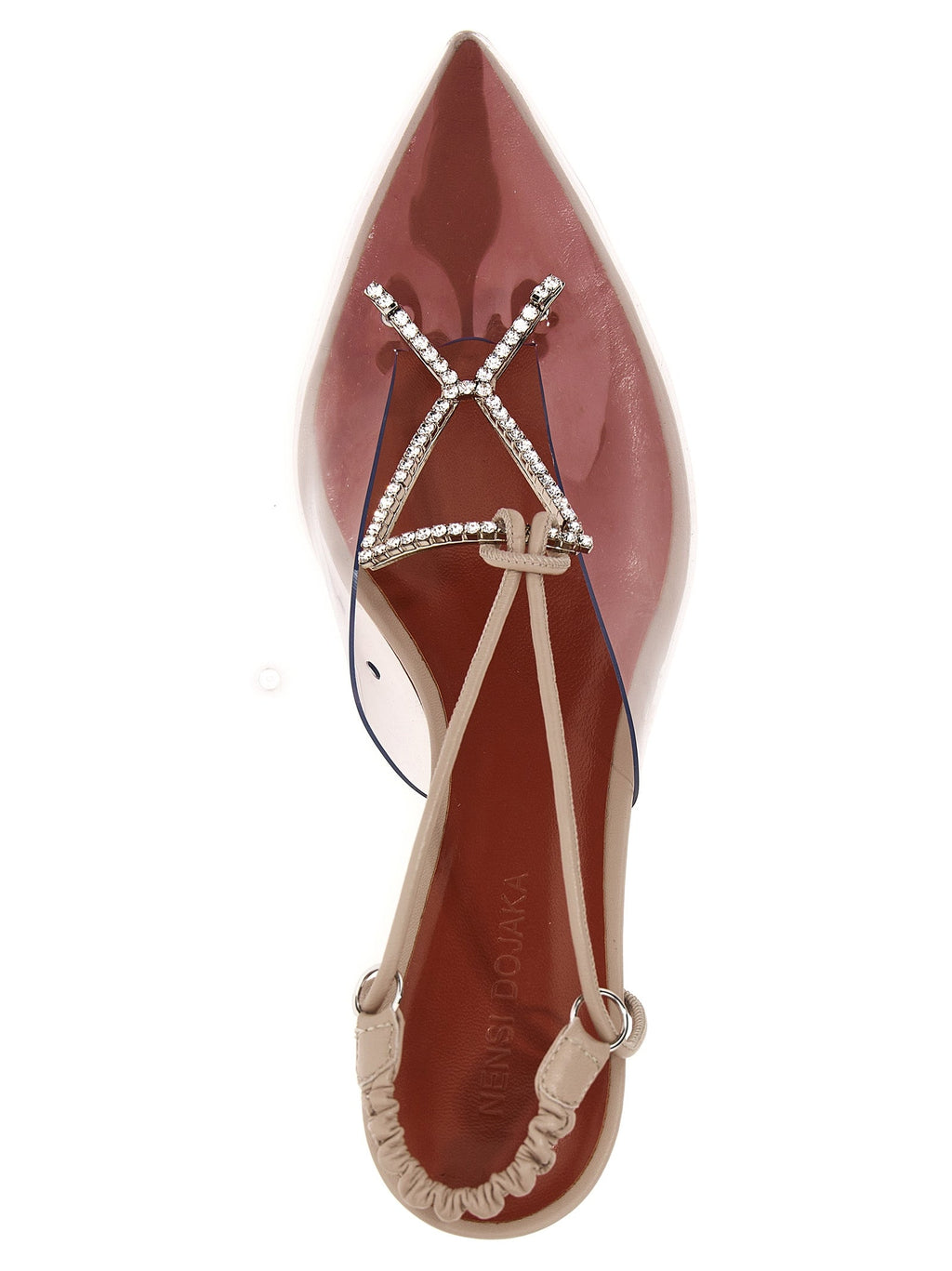 Nensi Dojaka Beige Goatskin Mid Heel Pumps