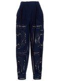 Alberta Ferretti Blue Cotton Casual Pants