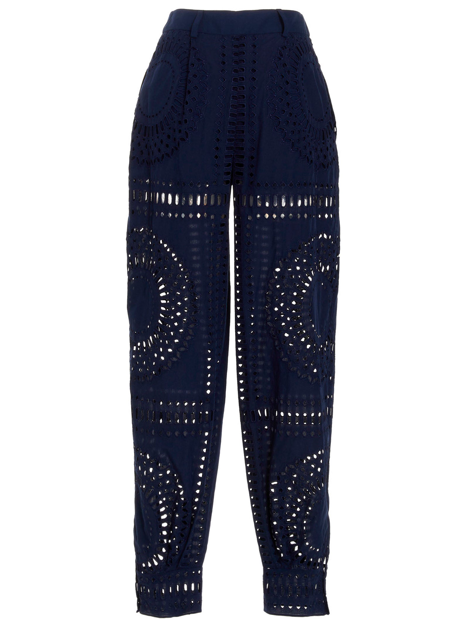 Alberta Ferretti Blue Cotton Casual Pants