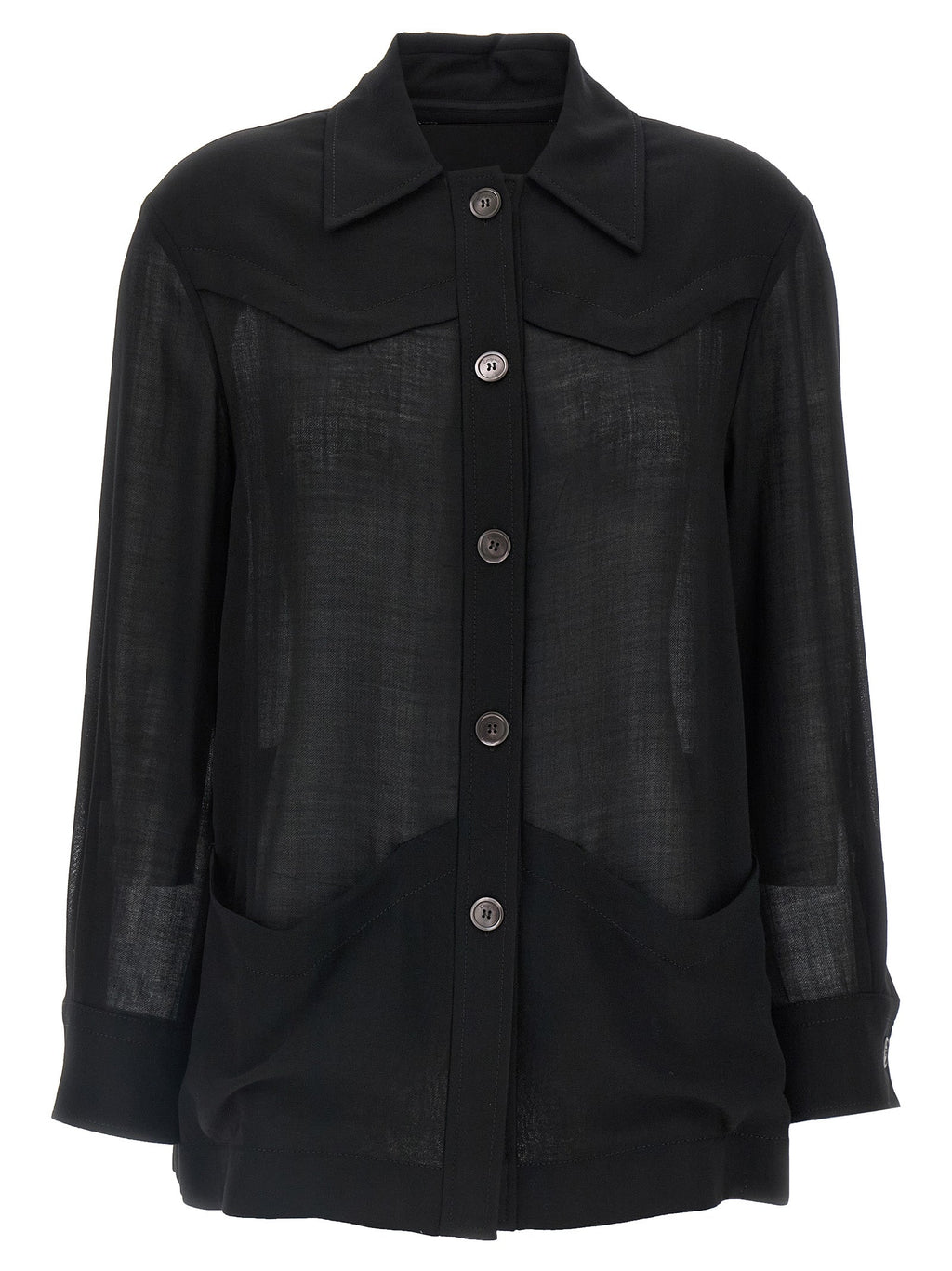 Ferragamo Black Virgin Wool Blouse