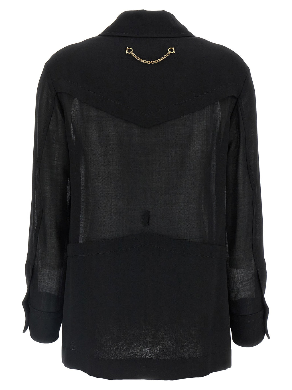 Ferragamo Black Virgin Wool Blouse