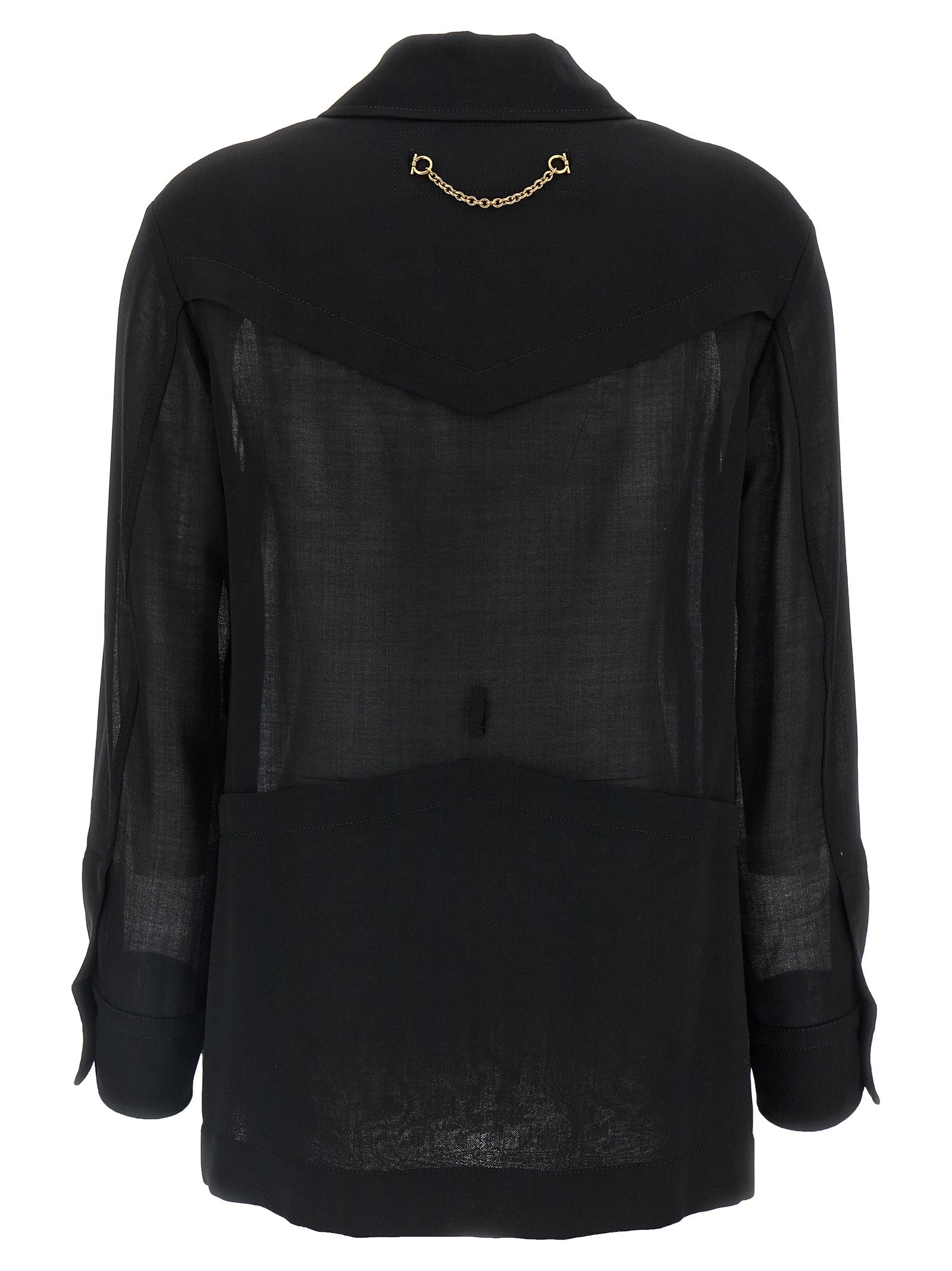 Ferragamo Black Virgin Wool Blouse