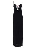 Nensi Dojaka Black Viscose Long Dress
