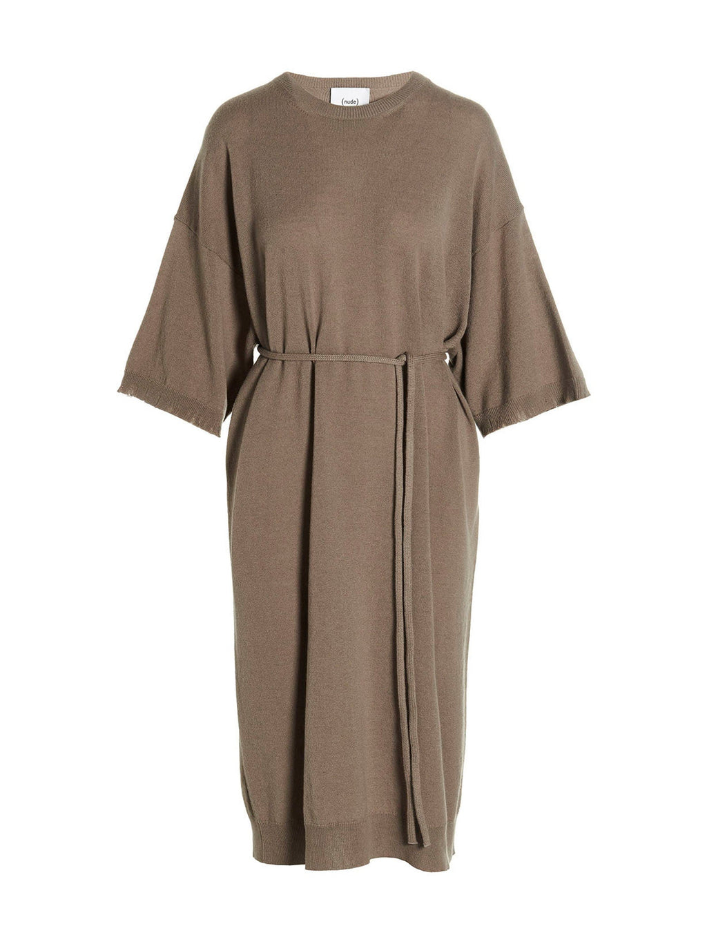 NUDE Beige Virgin Wool Long Dress