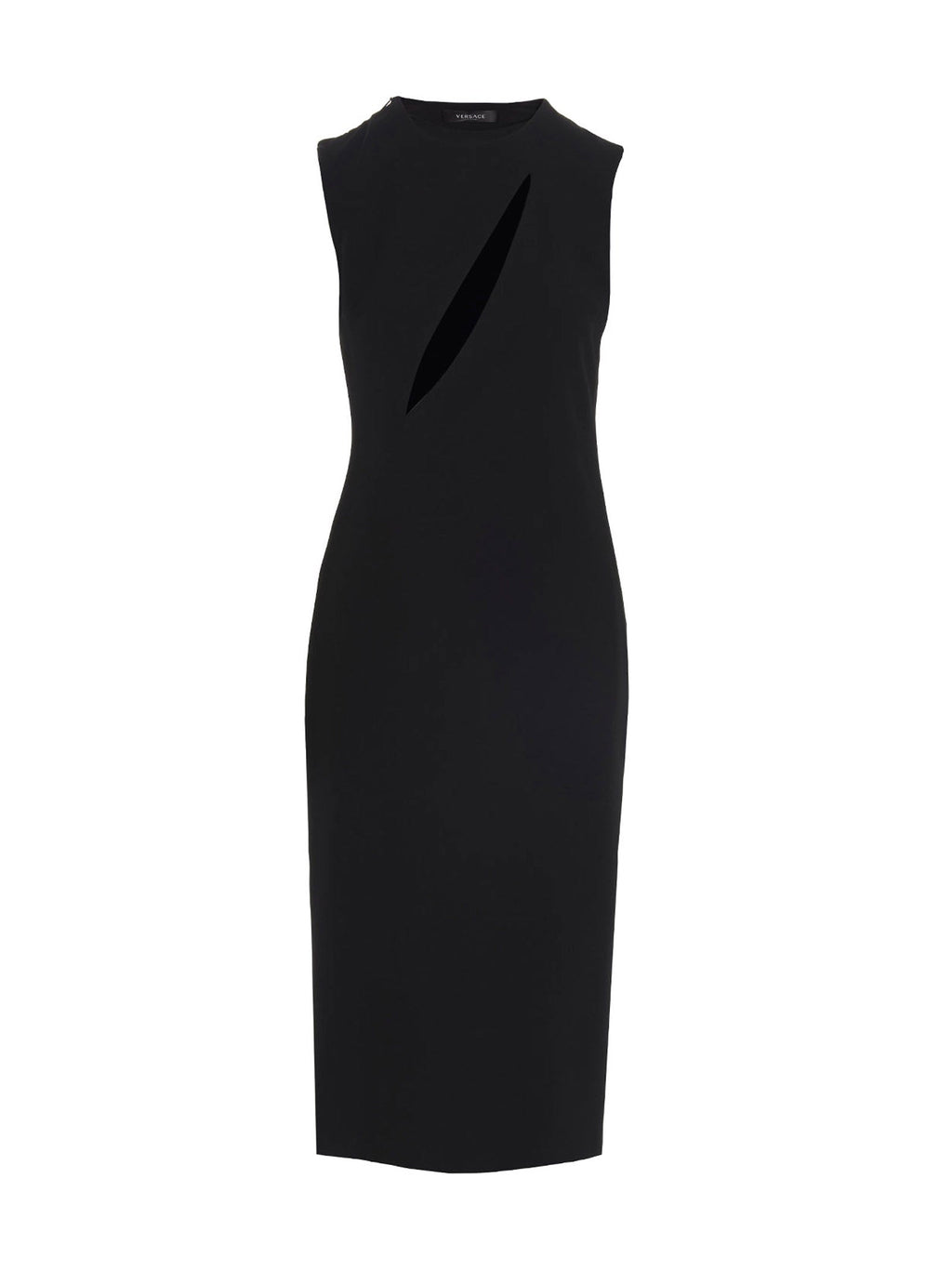 Versace Black Acetate Midi Dress