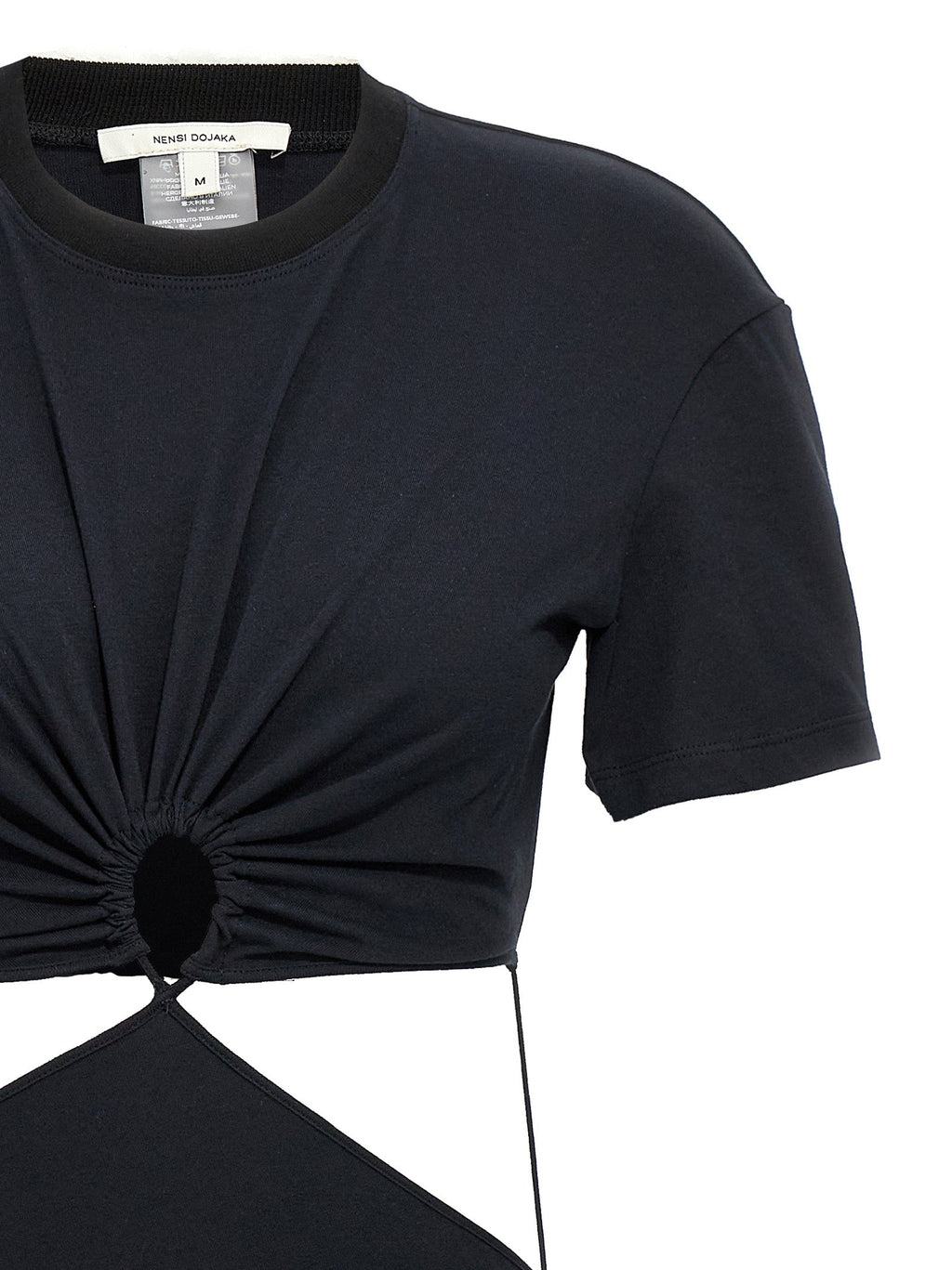 Nensi Dojaka Black Cotton Midi Dress