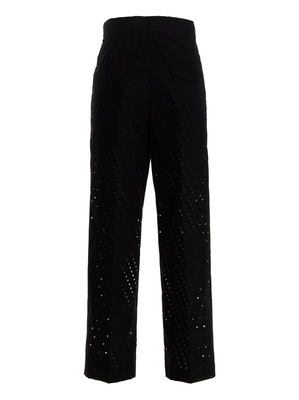 NUDE Black Cotton Casual Pants