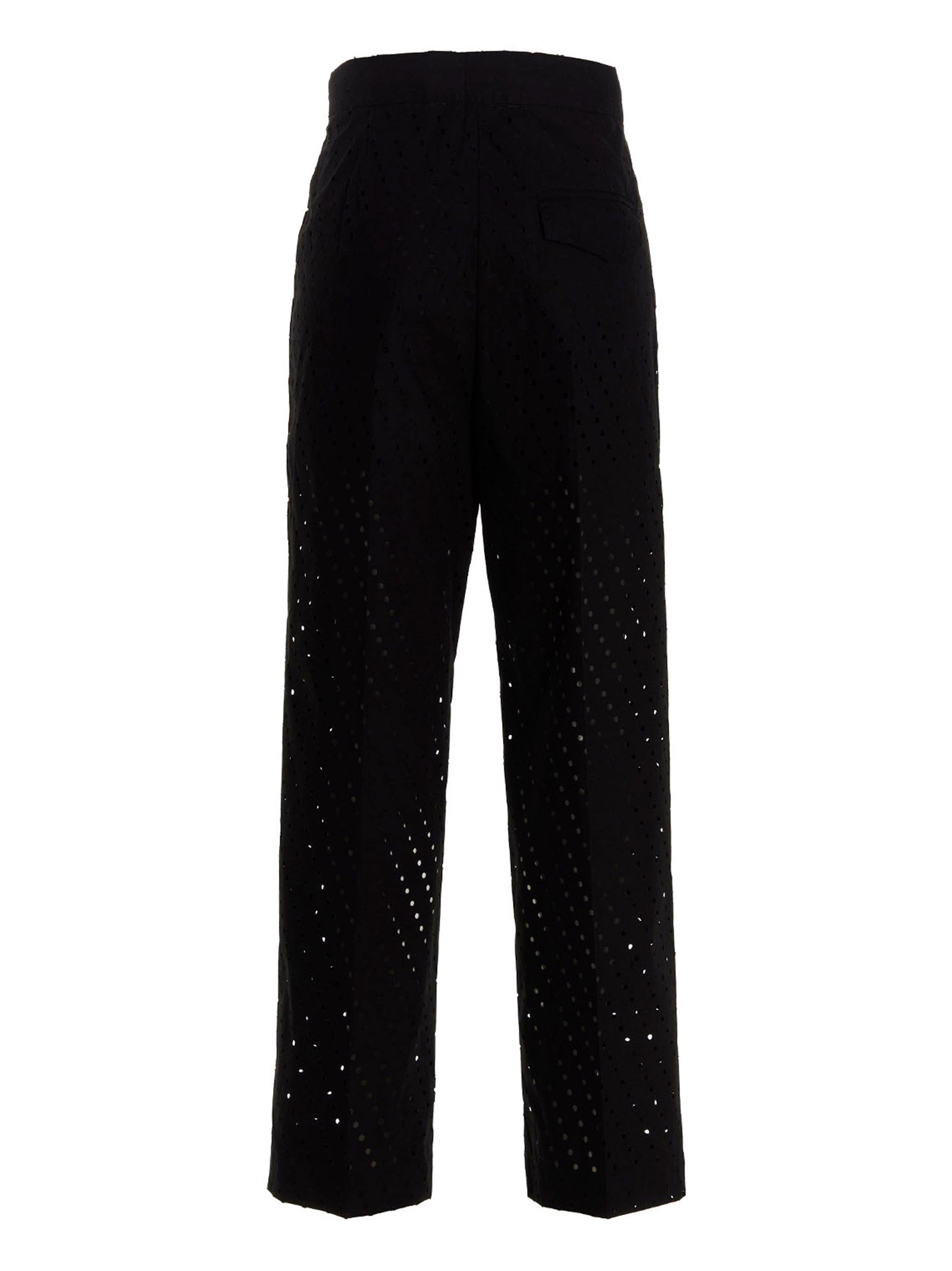 NUDE Black Cotton Casual Pants