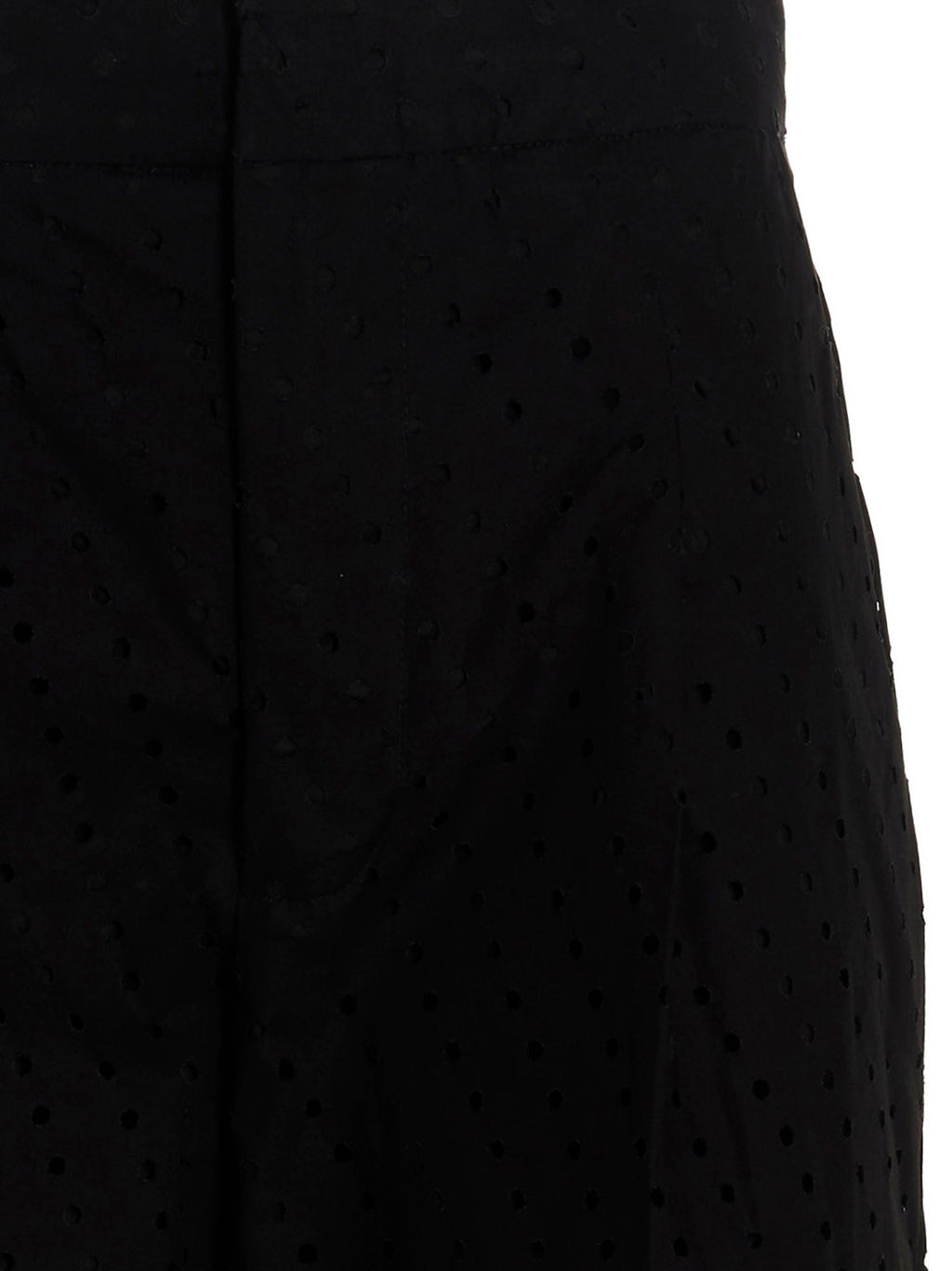 NUDE Black Cotton Casual Pants