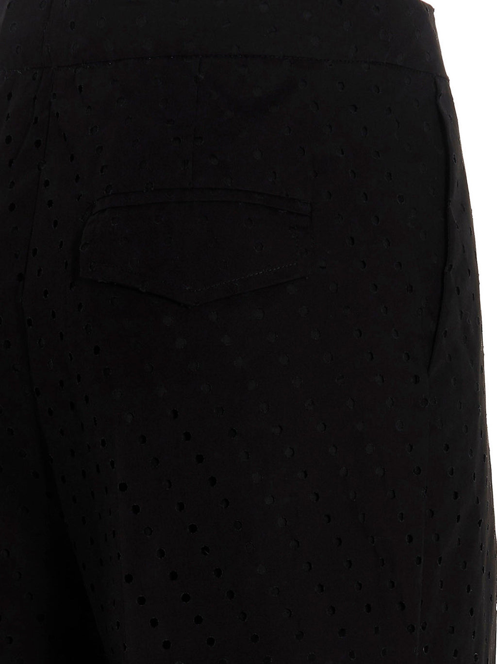 NUDE Black Cotton Casual Pants