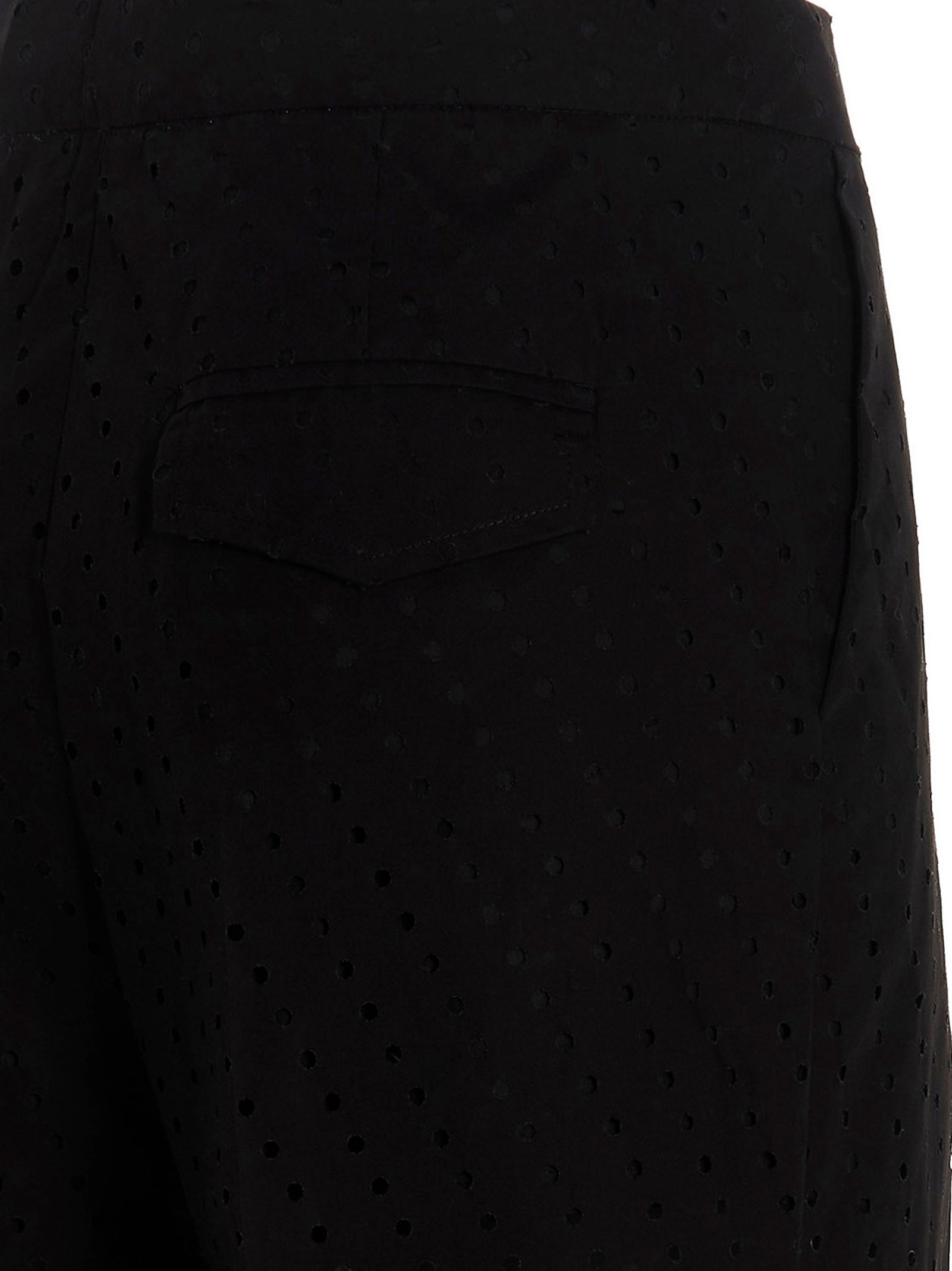 NUDE Black Cotton Casual Pants