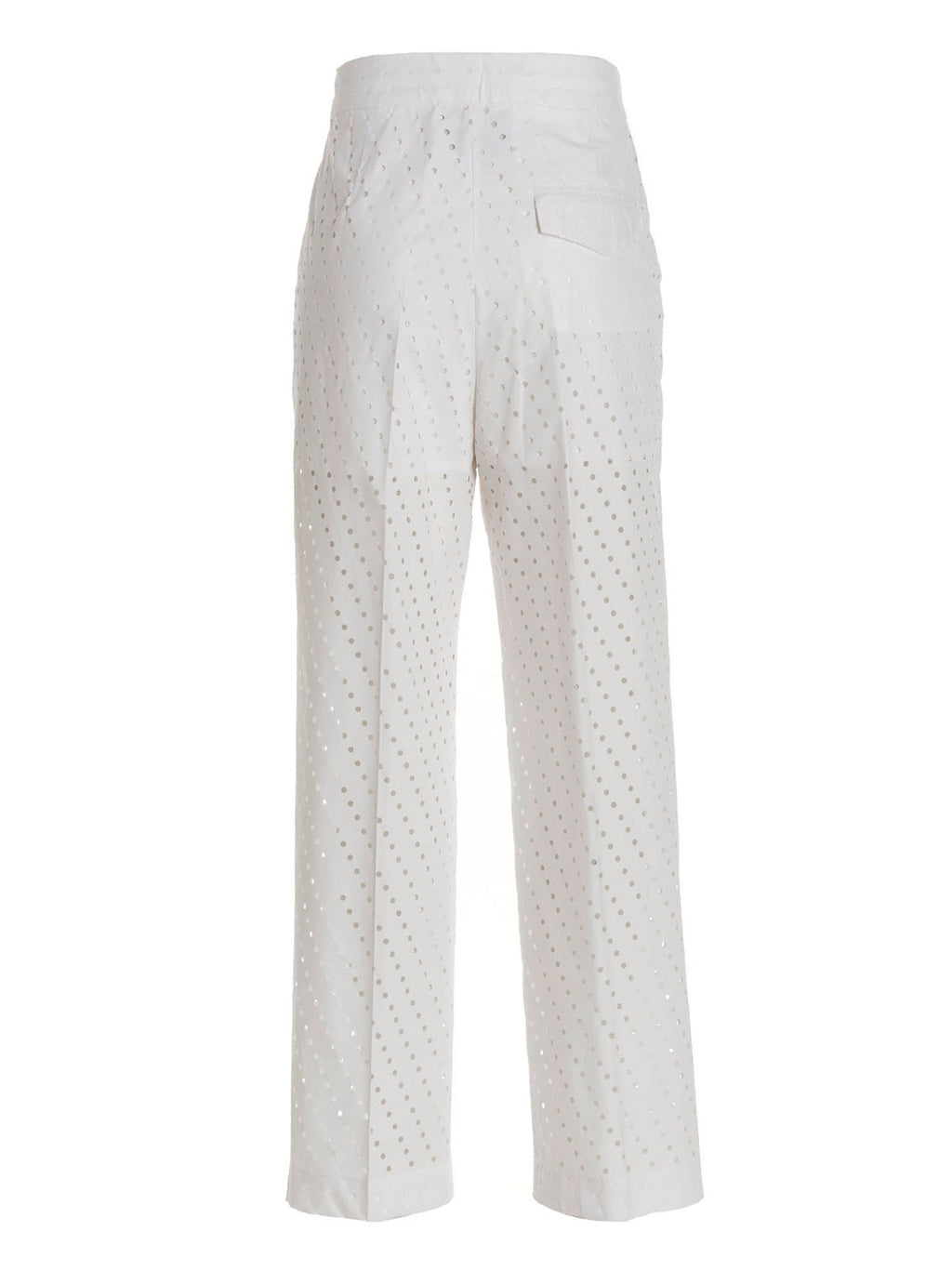 NUDE White Cotton Casual Pants